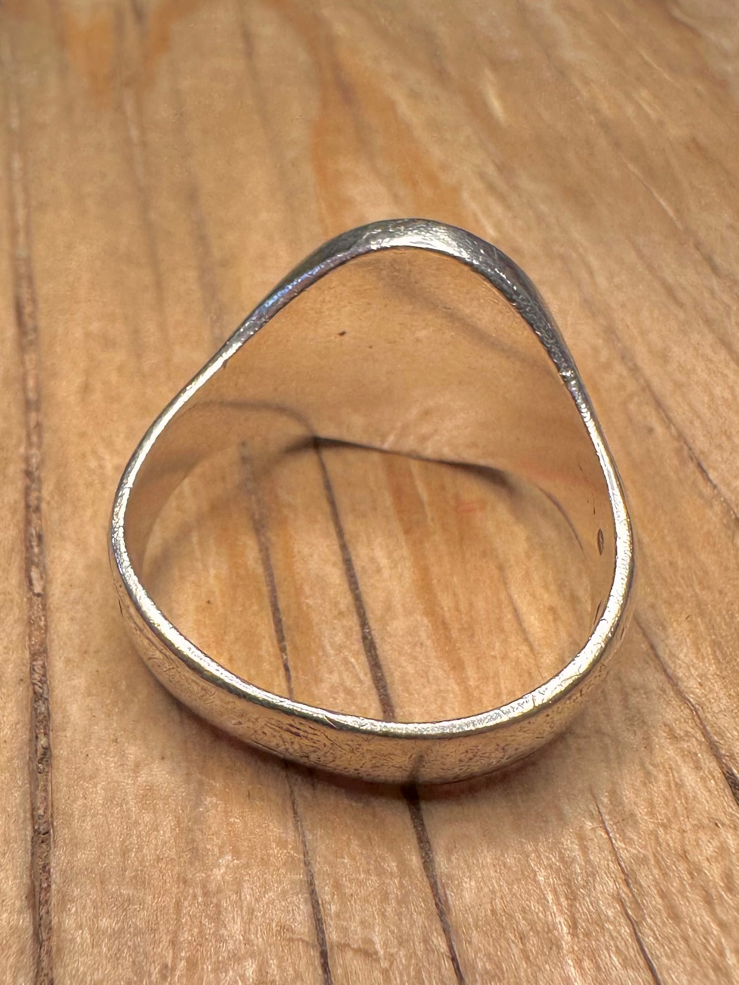 Vintage 1984 Textured Signet 925 Sterling Silver Size U1/2 Ring