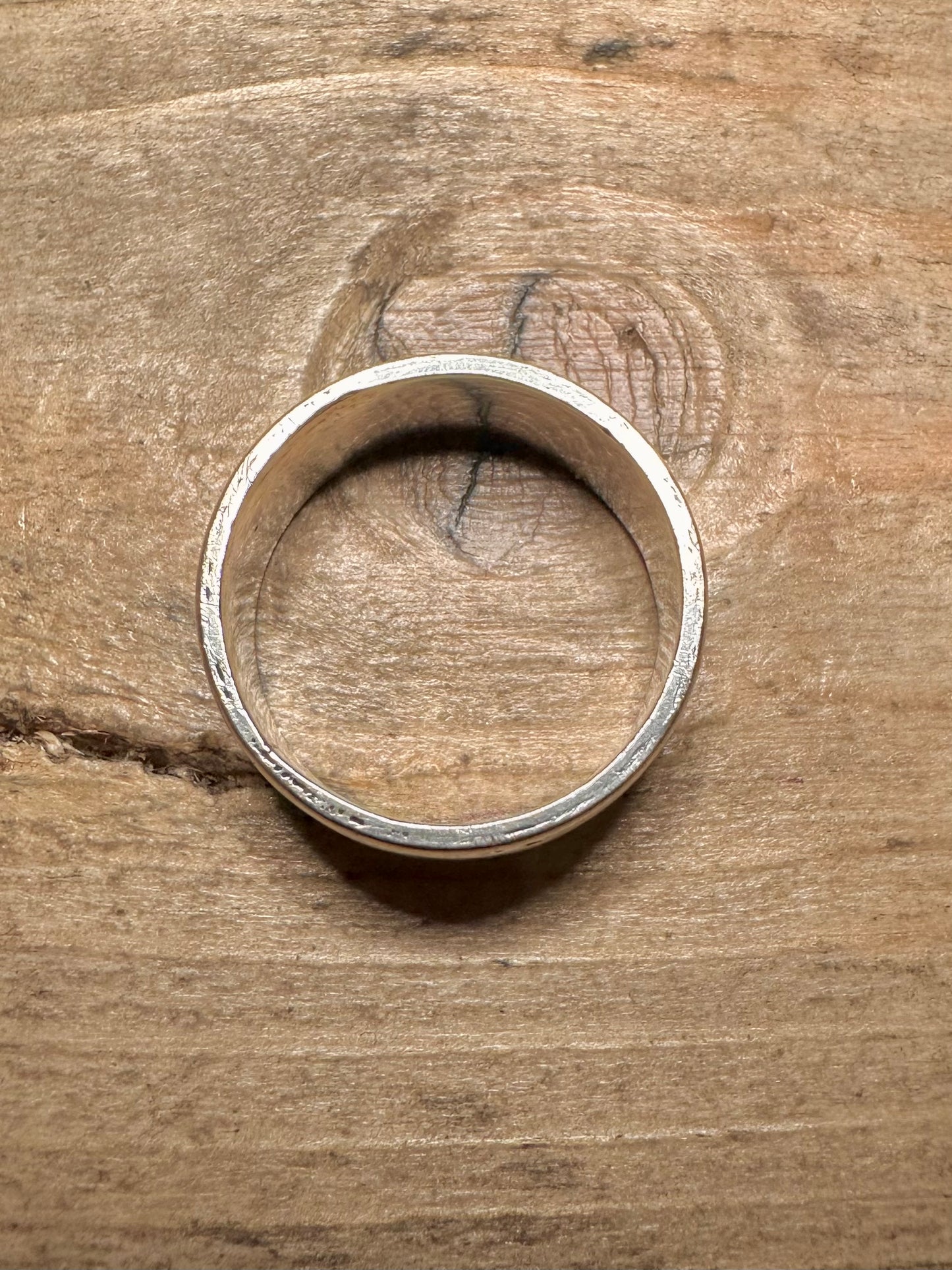 Abstract Textured Band 925 Silver Size S1/2 Ring