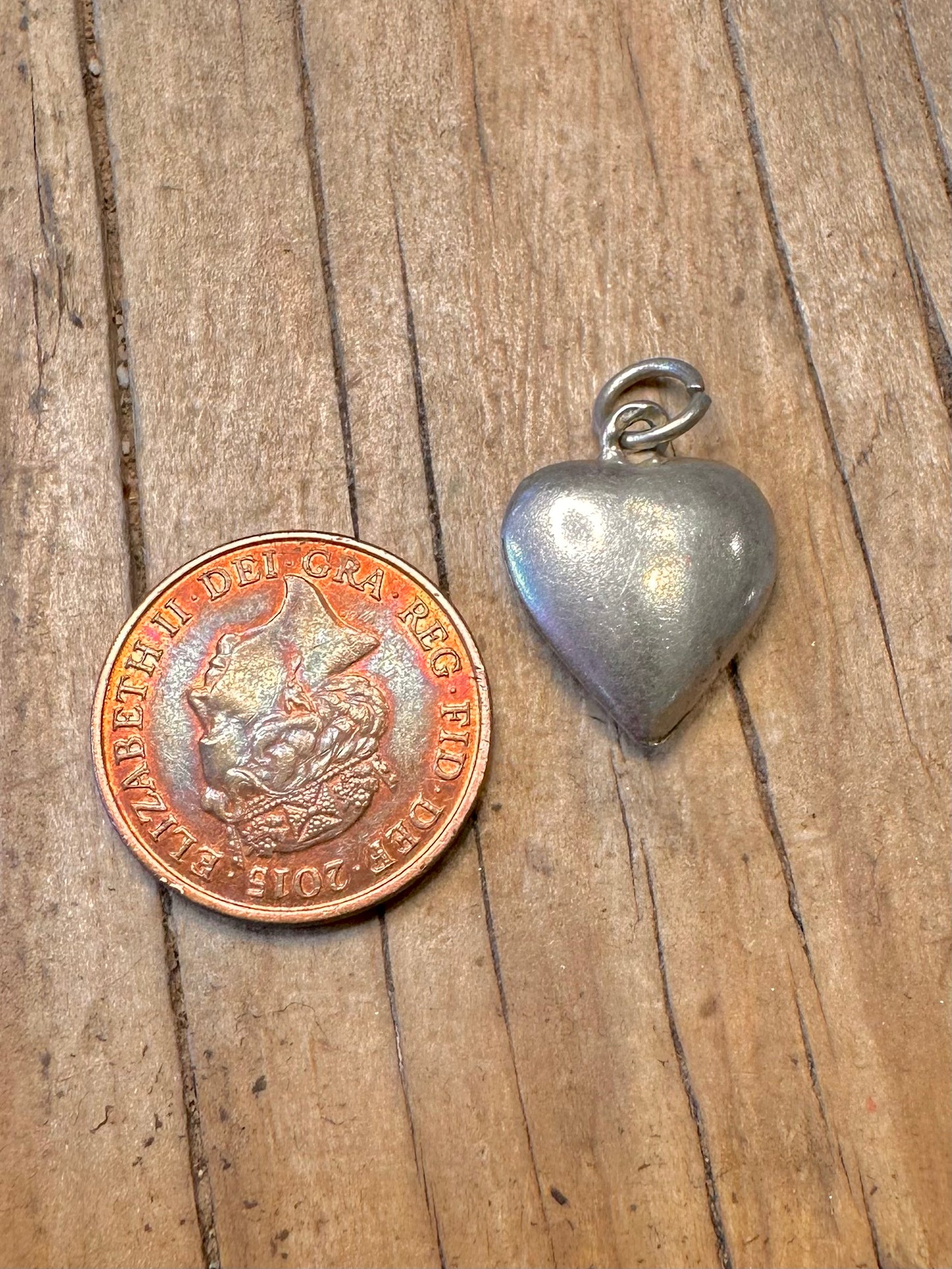 Vintage Herz-Anhänger aus 925er Sterlingsilber mit bösem Blick
