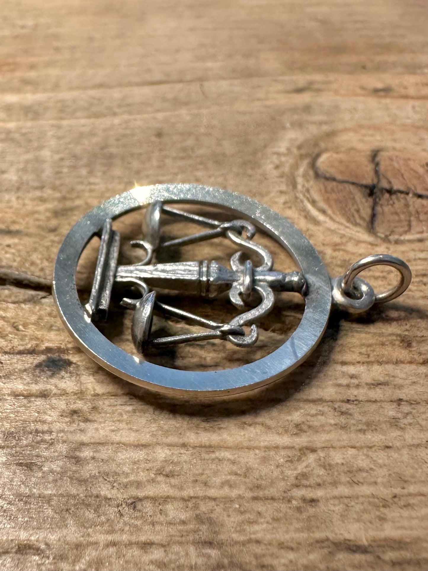 Vintage Libra Circle 925 Silver Pendant