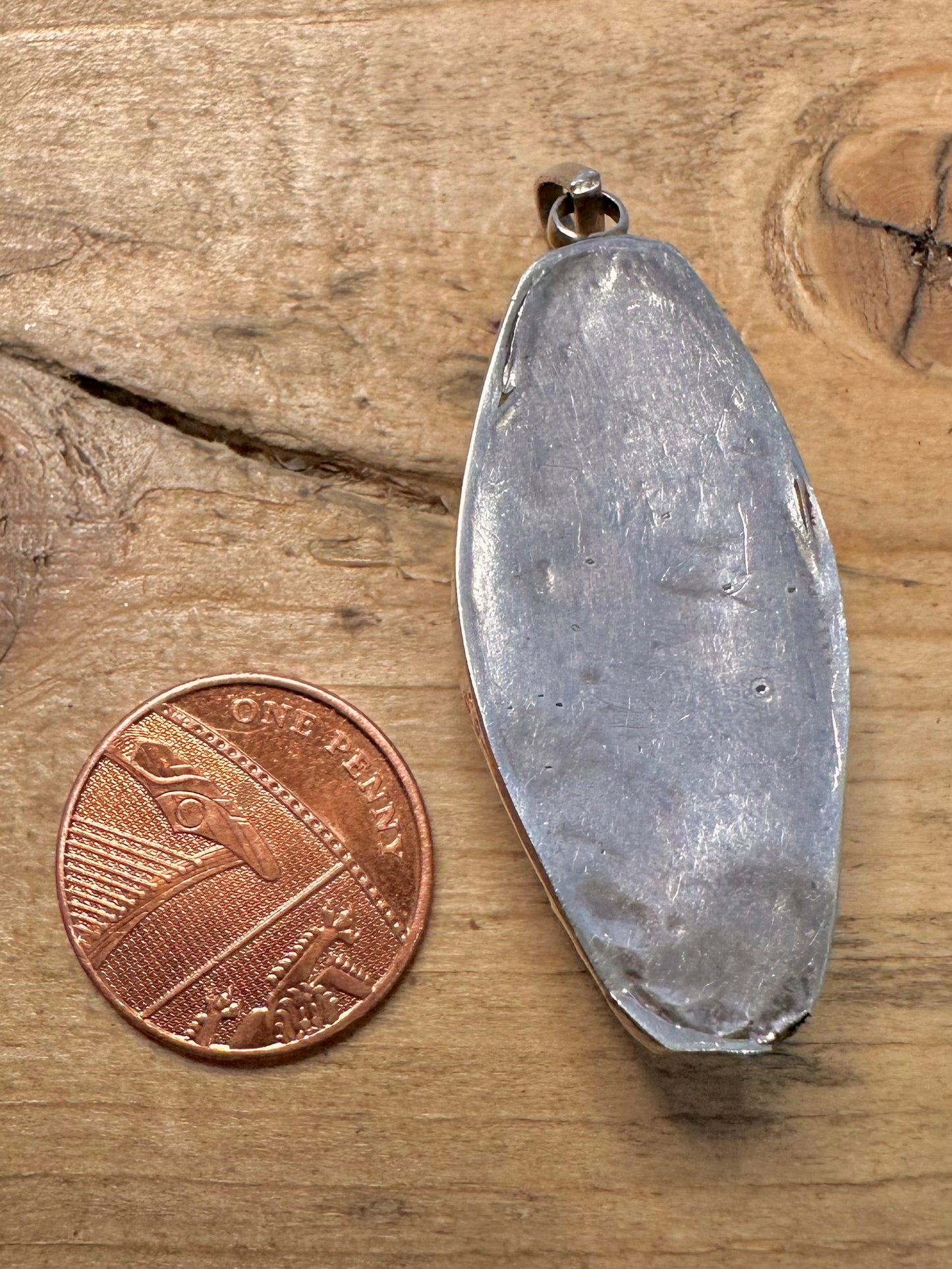 Vintage Bone Tribal Boho 925 Silver Pendant