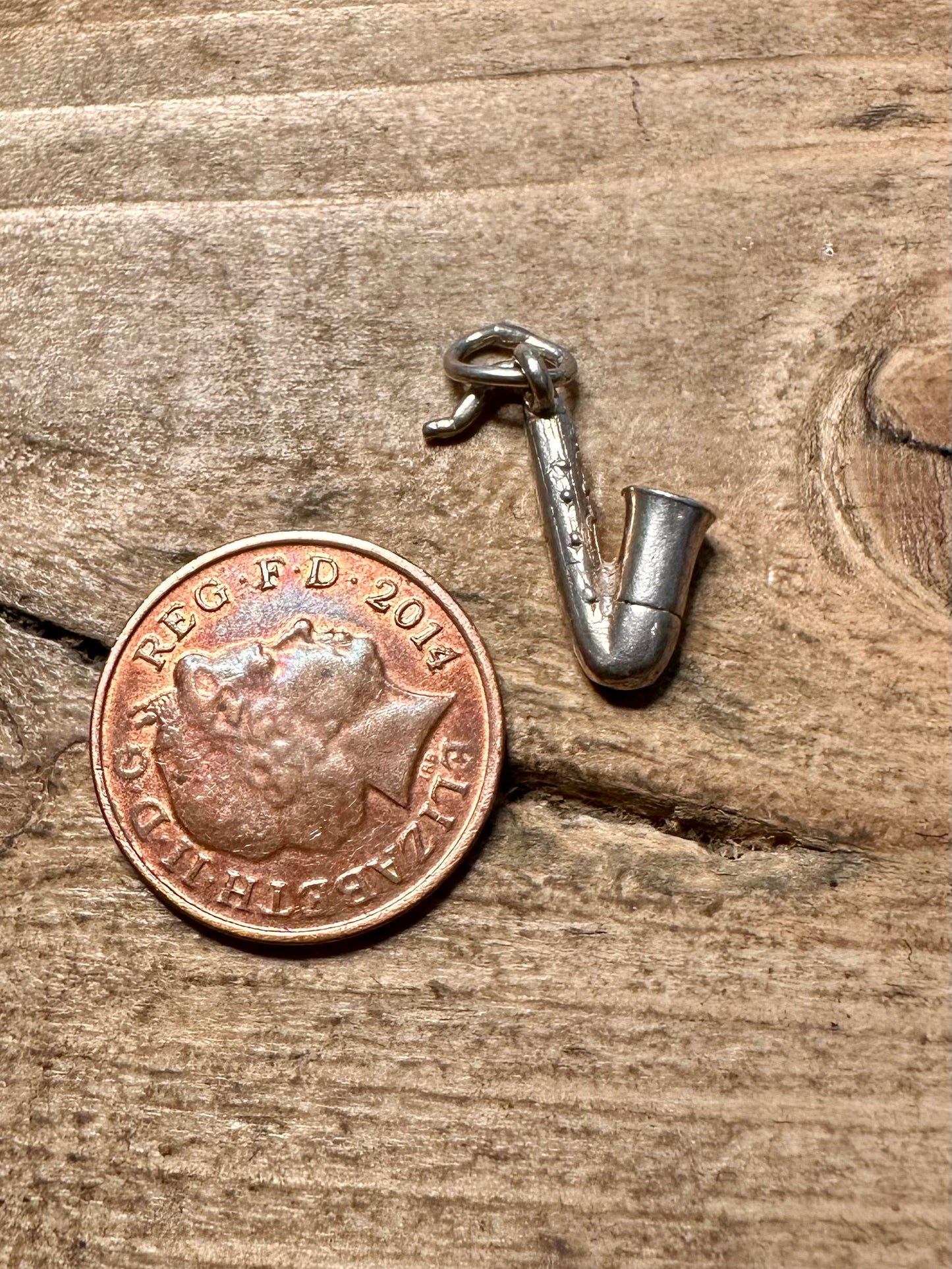 Vintage Saxophone 925 Silver Charm Pendant