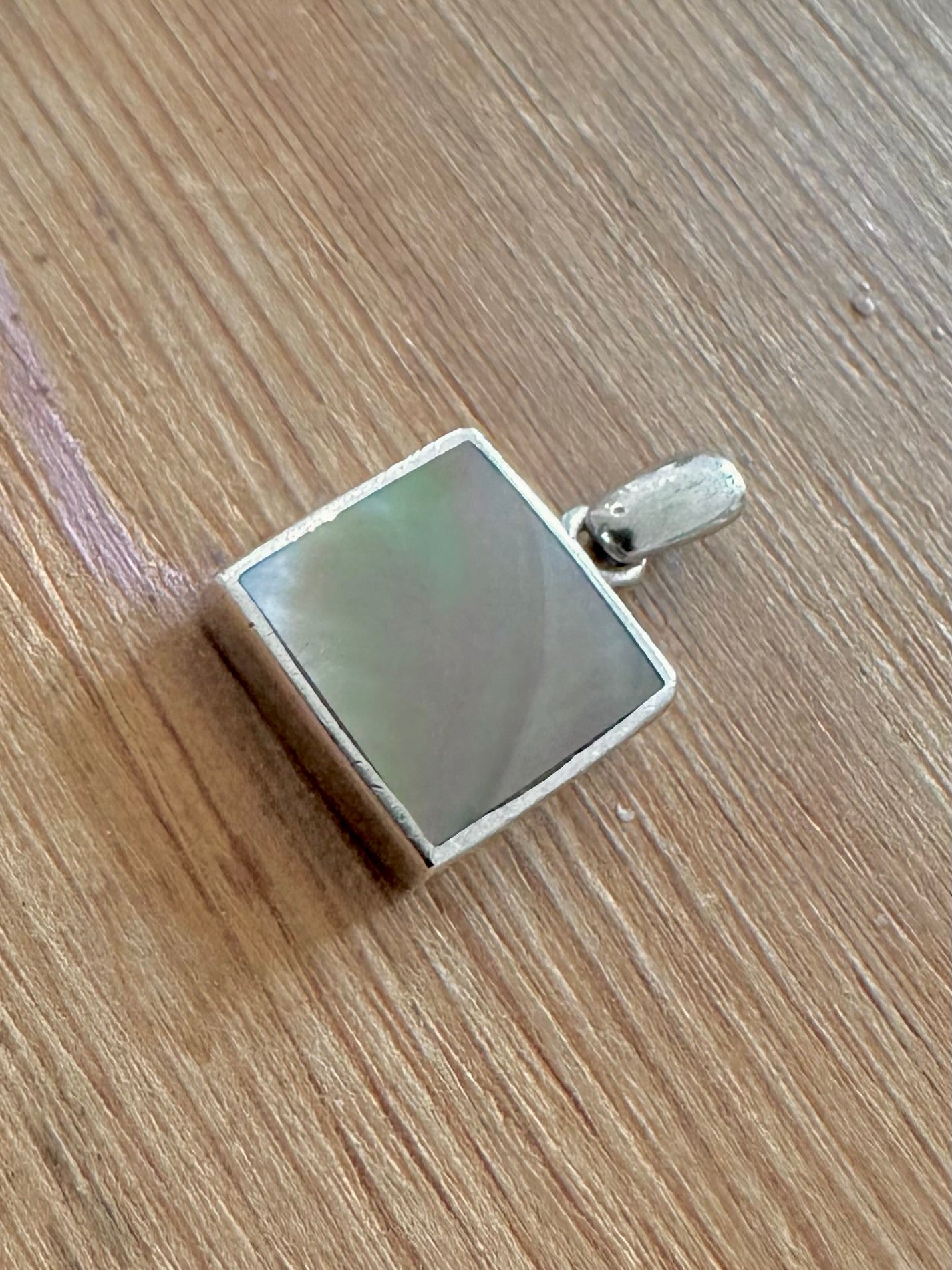 Modern Square Abalone 925 Silver Pendant