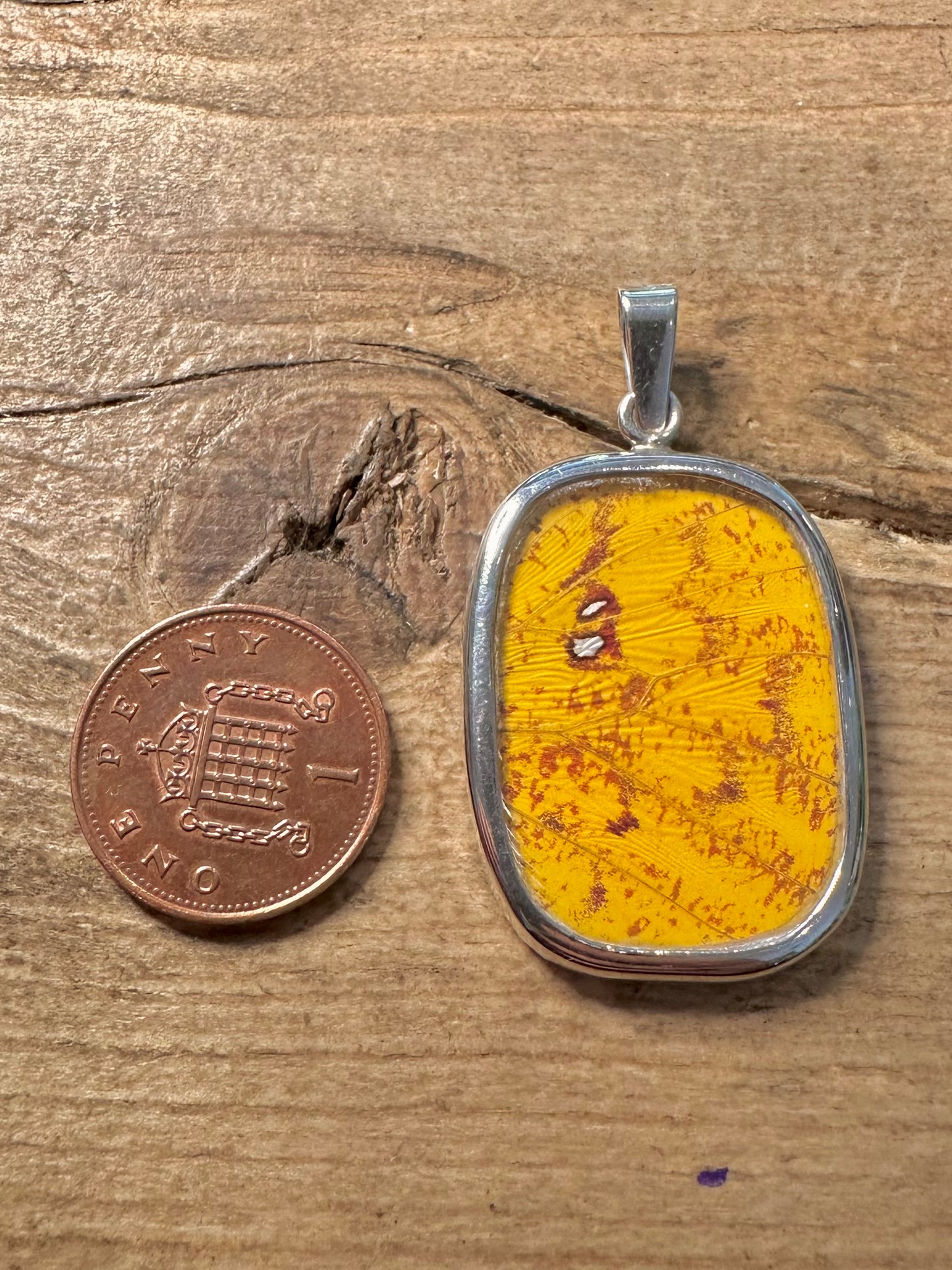 Abstract Yellow 925 Silver Pendant
