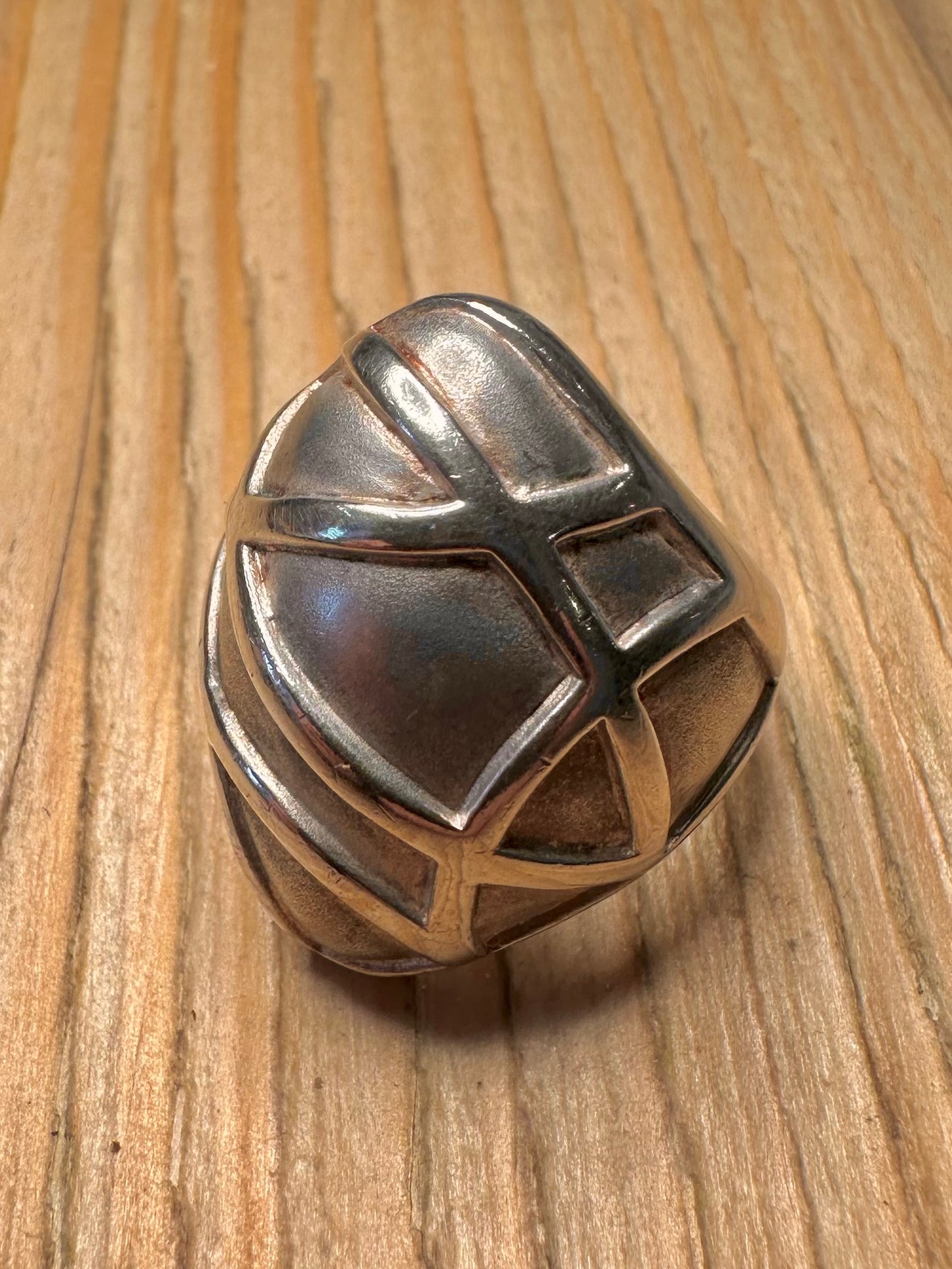 Abstract Dome 925 Sterling Silver Size N Ring