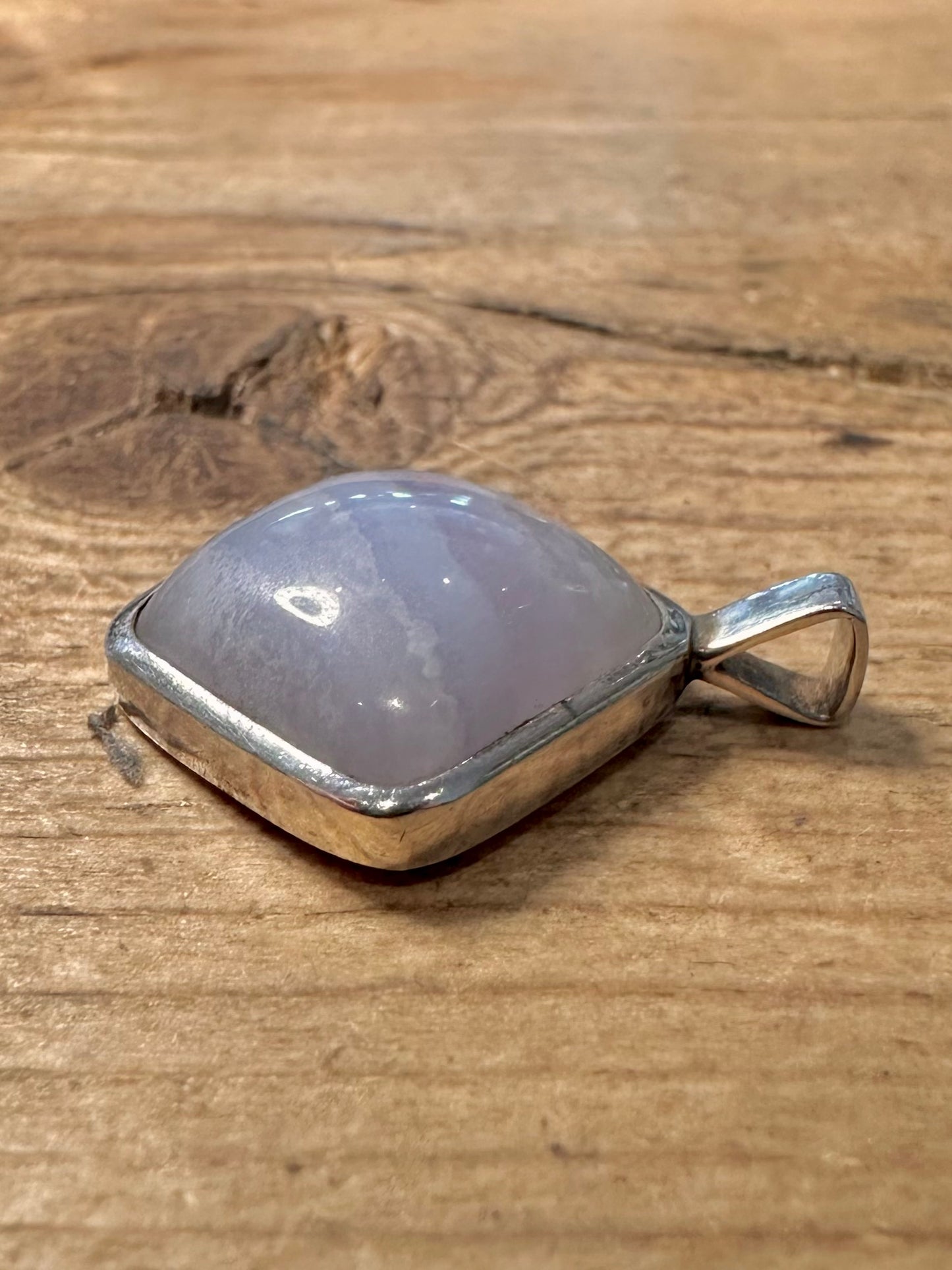 Vintage Lace Agate 925 Silver Pendant