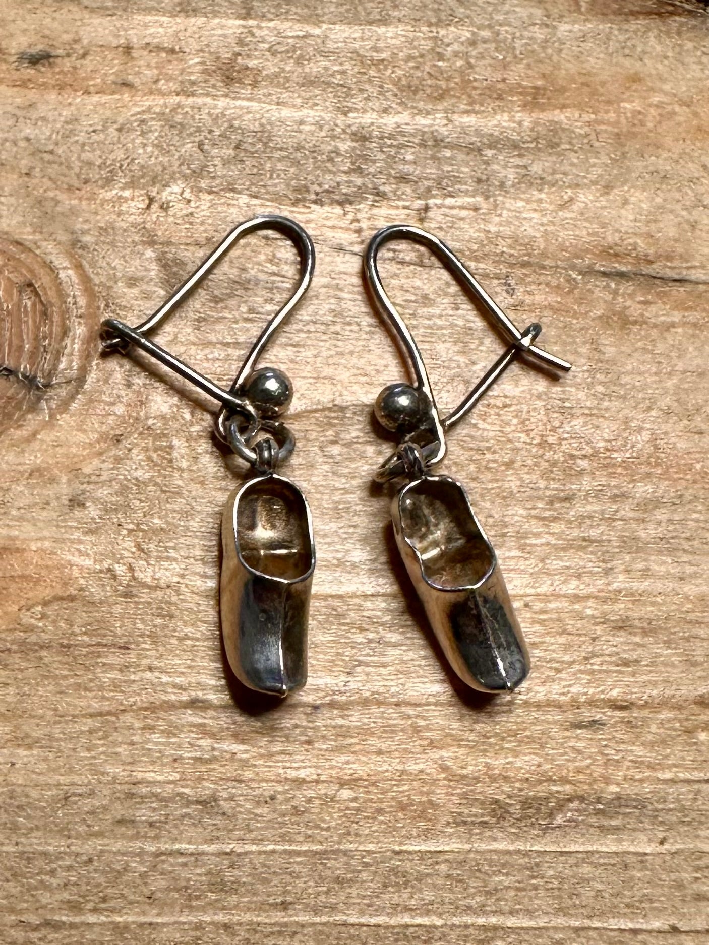 Vintage Clogs 925 Silver Earrings