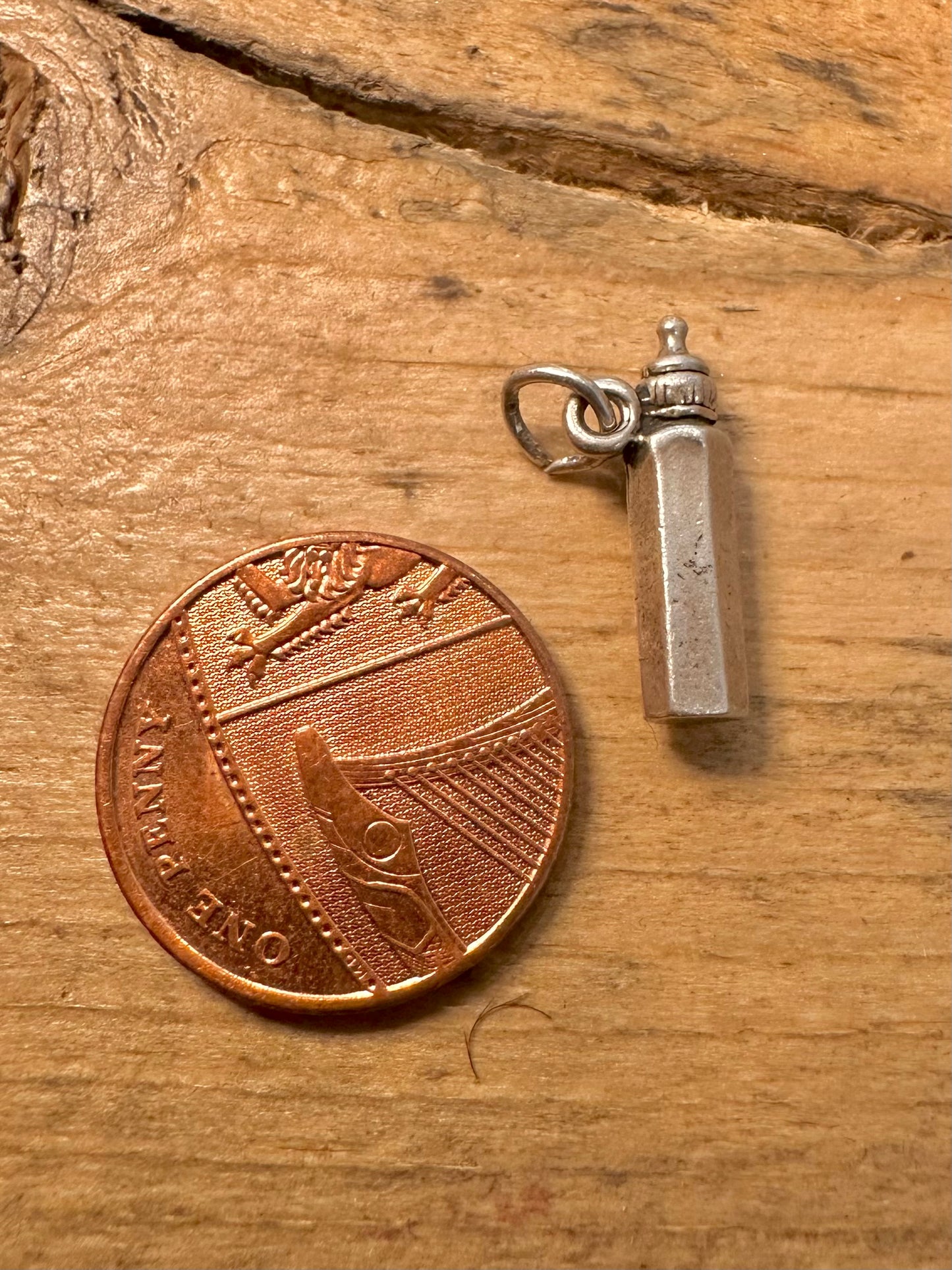 Vintage Baby Bottle 925 Silver Charm Pendant