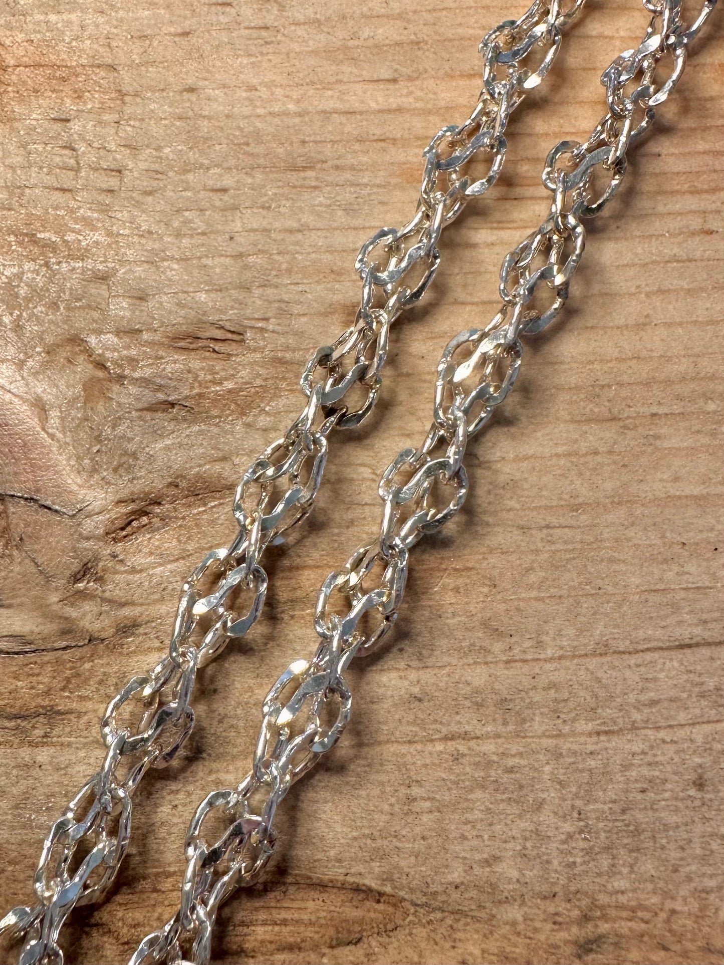 Abstract Unique Link Italy 925 Silver 17 inch Necklace