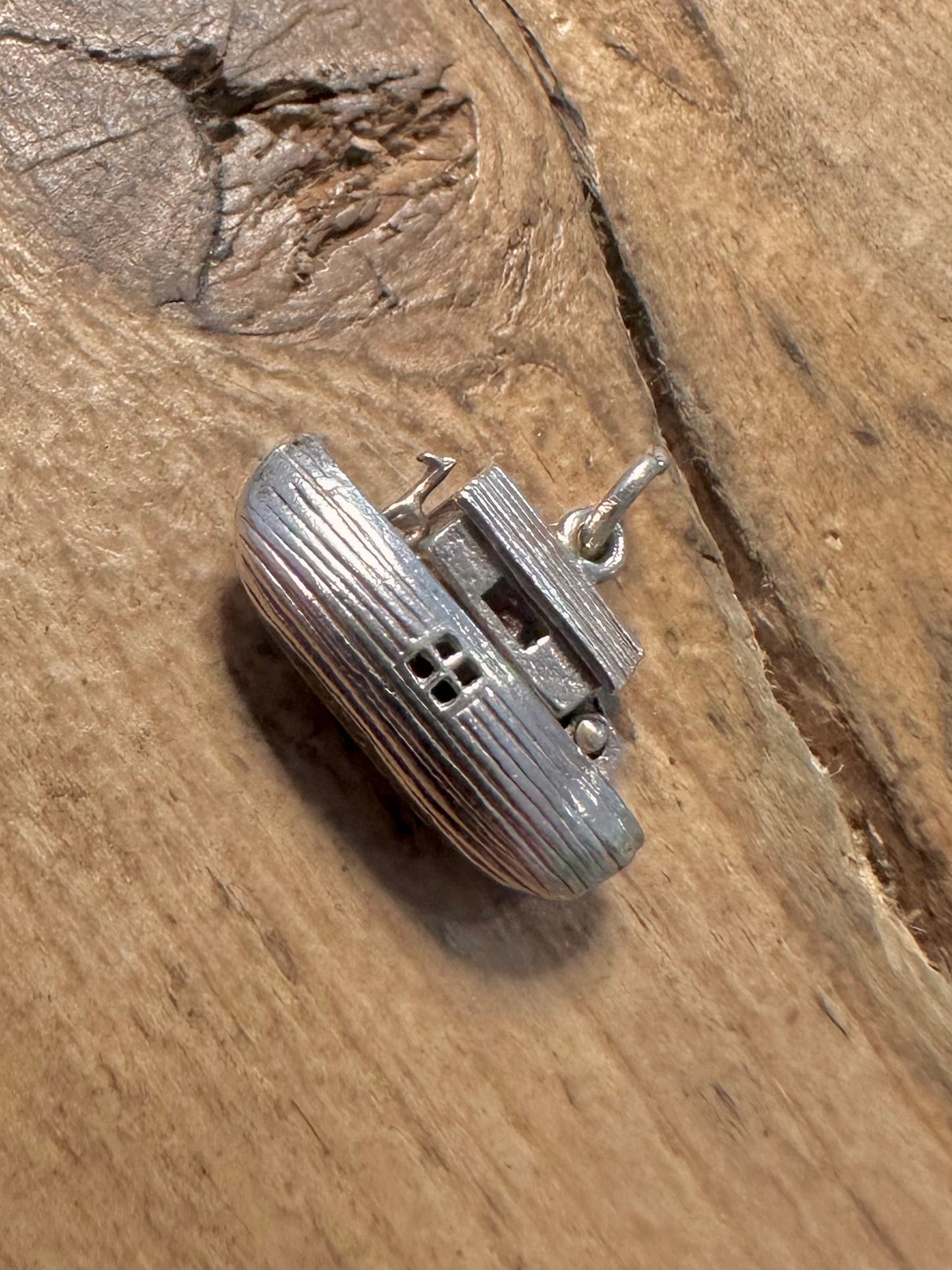 Vintage Noah Ark Articulated 925 Silver Charm Pendant