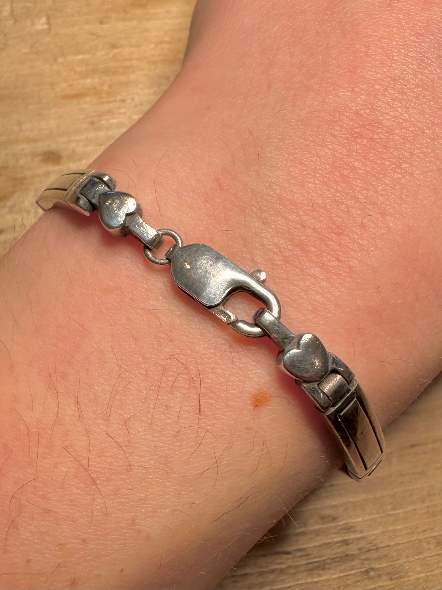 Vintage Bar Link 925 Silver 7.1 inch Bracelet