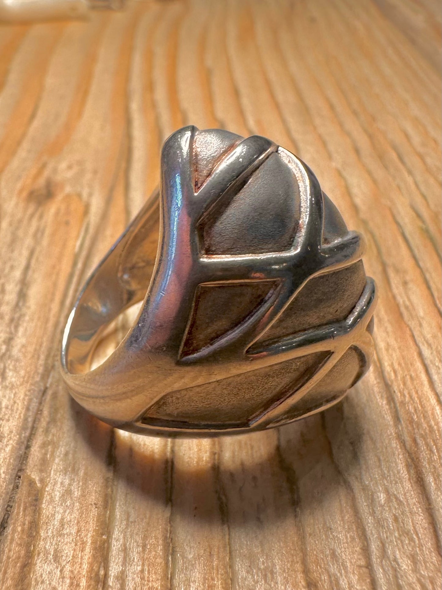 Abstract Dome 925 Sterling Silver Size N Ring