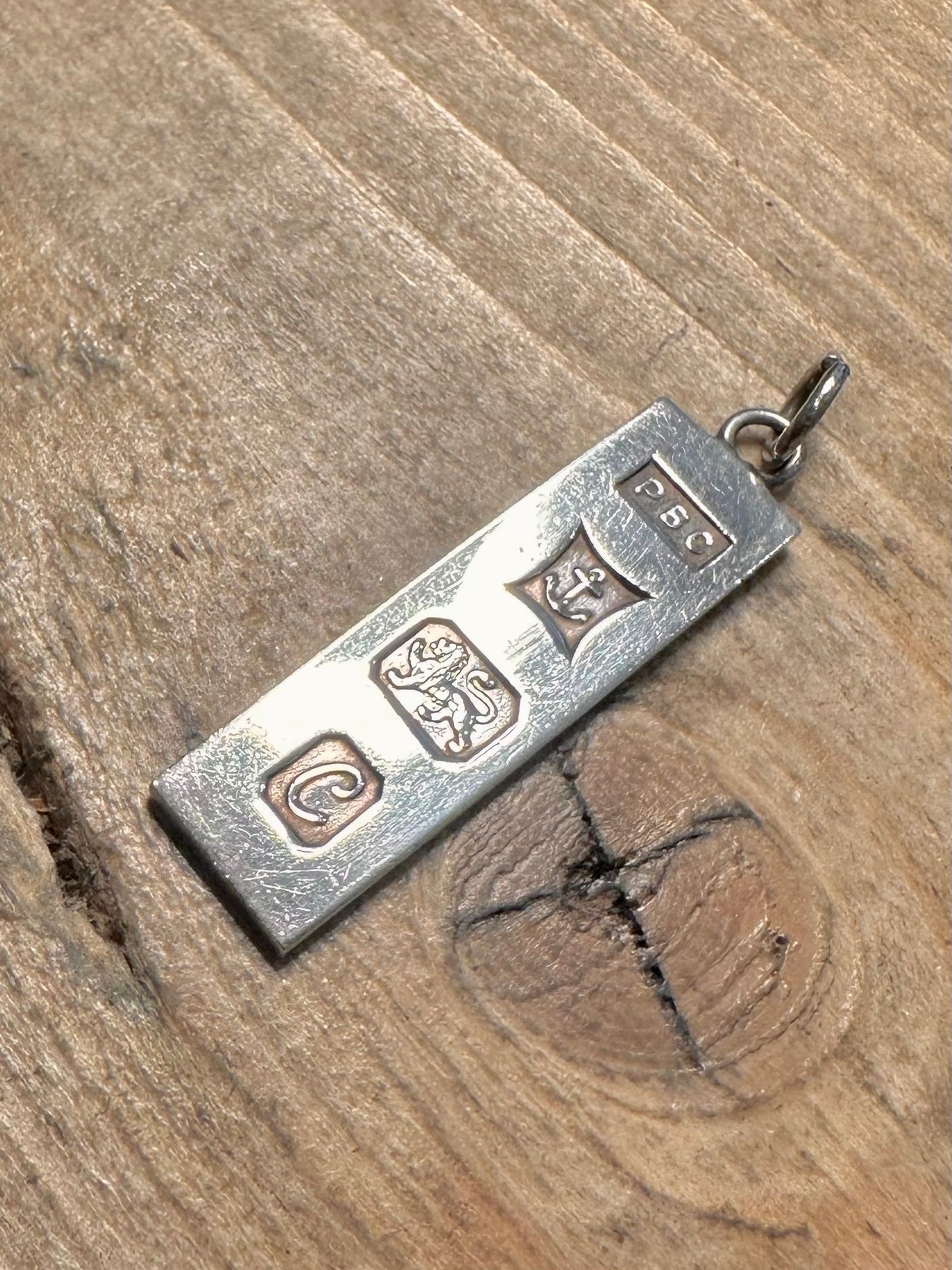 Vintage 1977 Birmingham Ingot 925 Silver Pendant