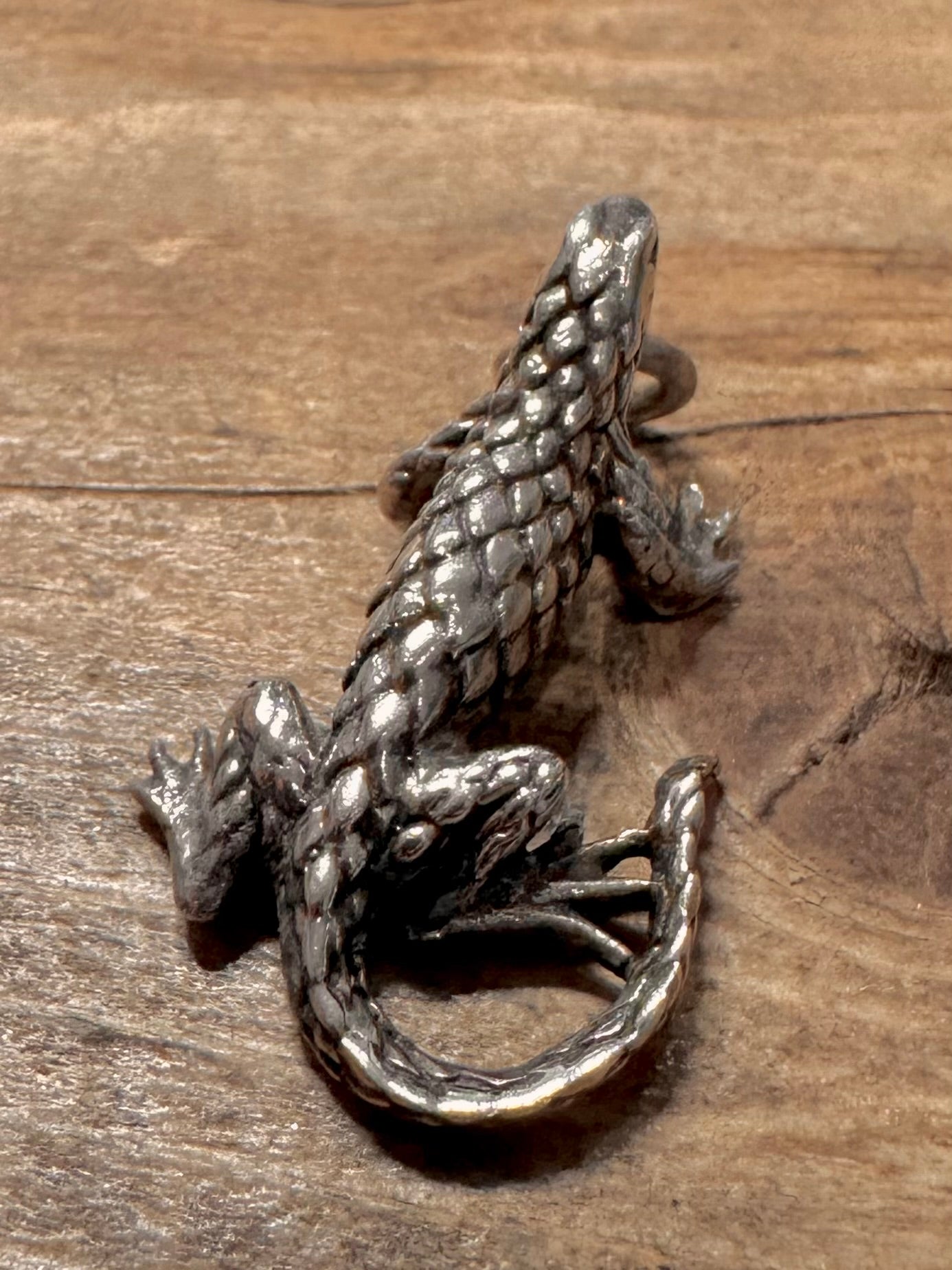 Vintage Salamander Lizard 925 Silver Pendant