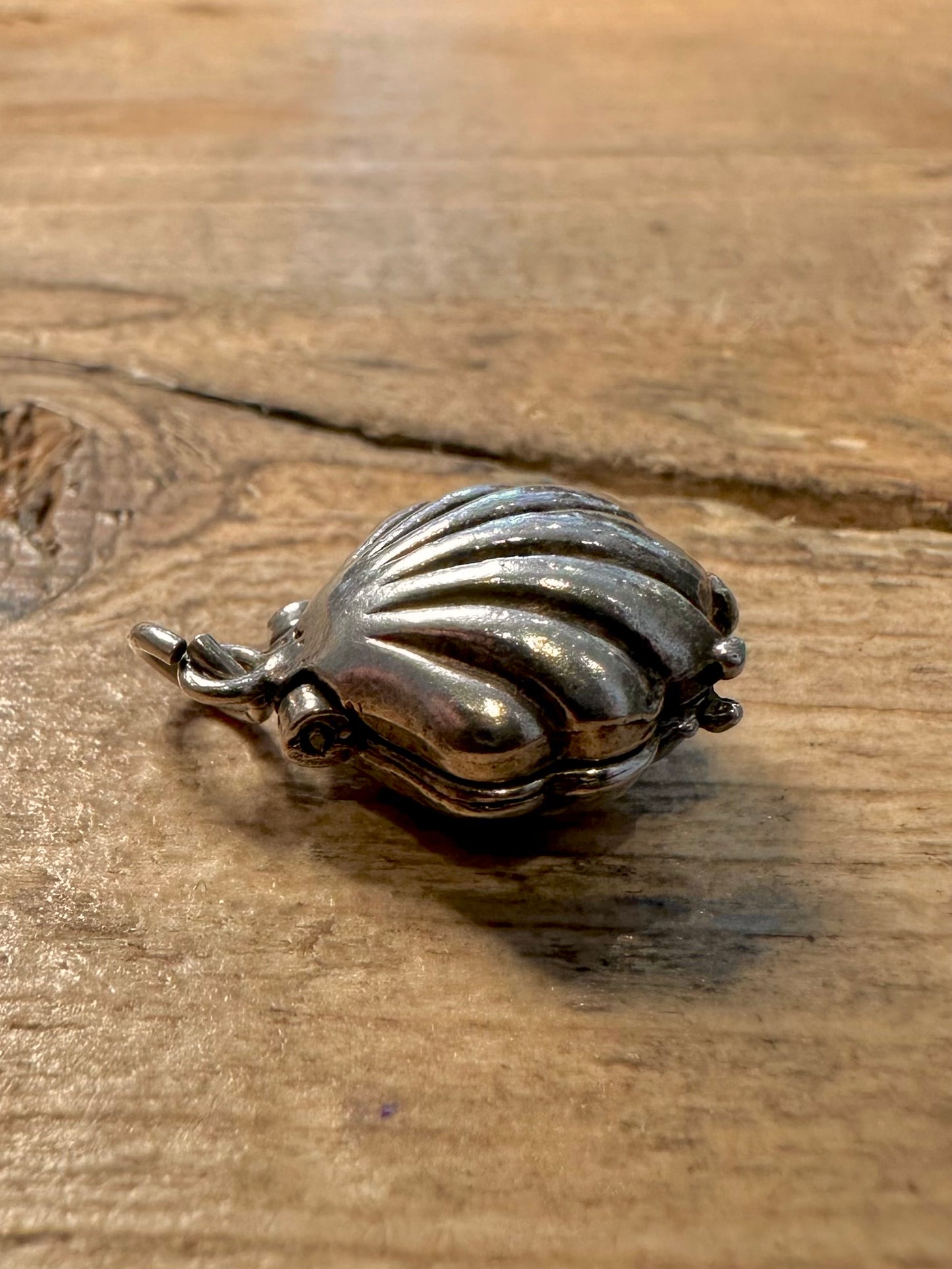 Vintage Shell with Pearl 925 Silver Charm Pendant