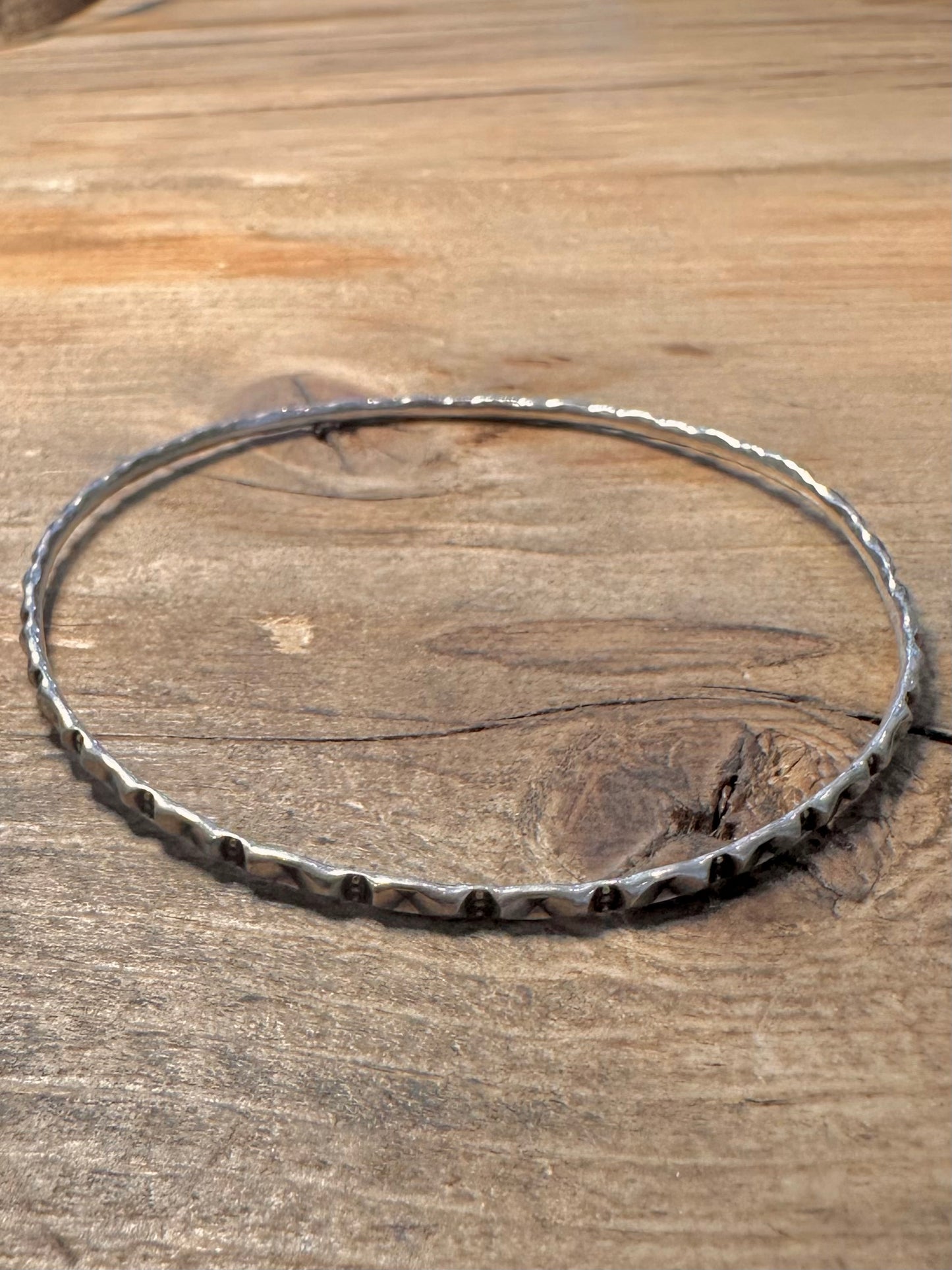 Vintage Boho Tribal Style 925 Silver Bangle