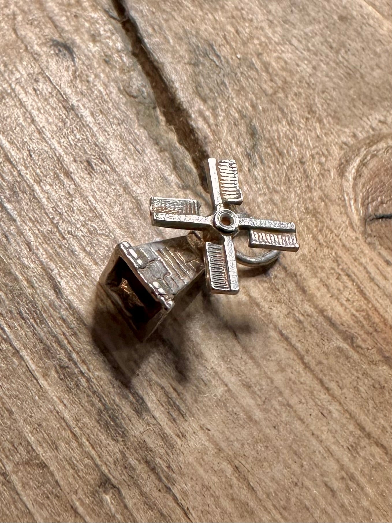 Vintage Articulated Windmill 925 Silver Charm Pendant