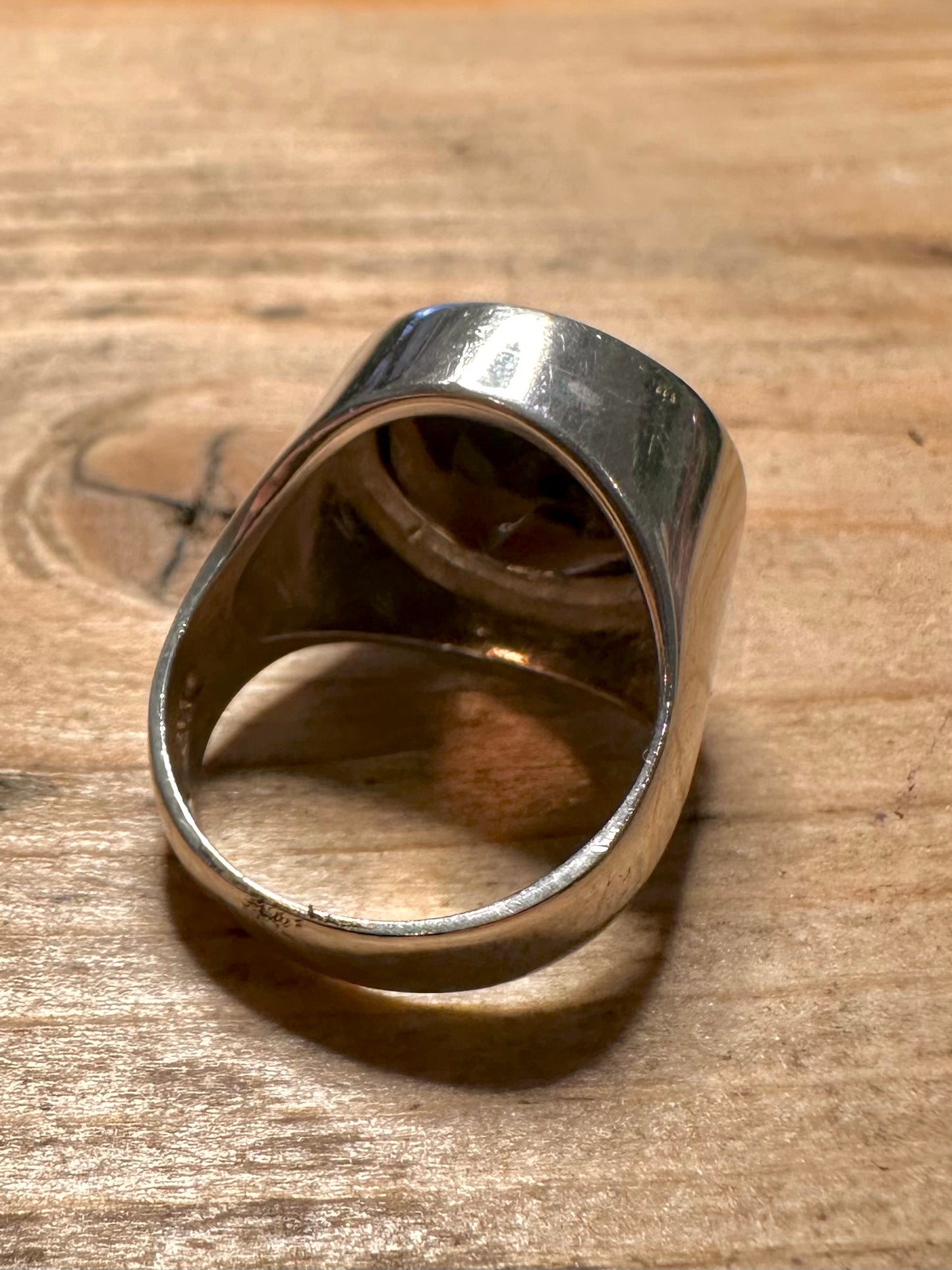 Vintage 1976 Smokey Quarts 925 Silver Size O Ring