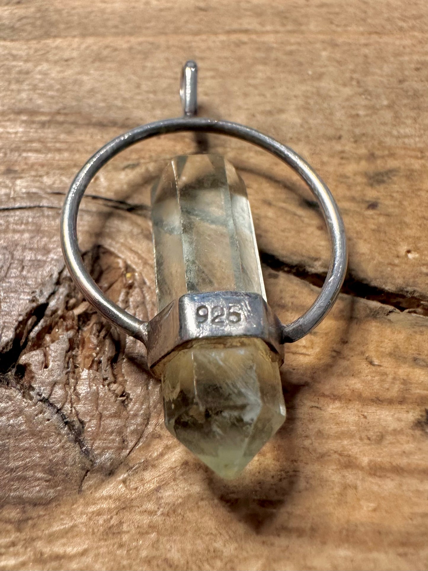 Modern Quarts Circle 925 Silver Pendant