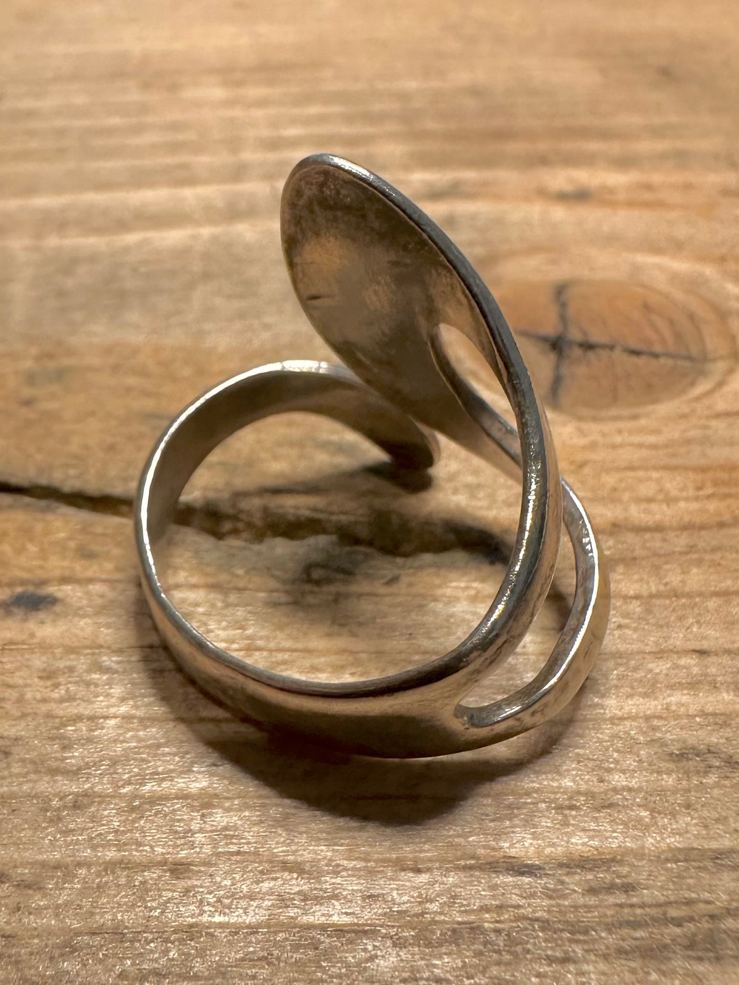 Abstract Wave 925 Silver Size T Ring