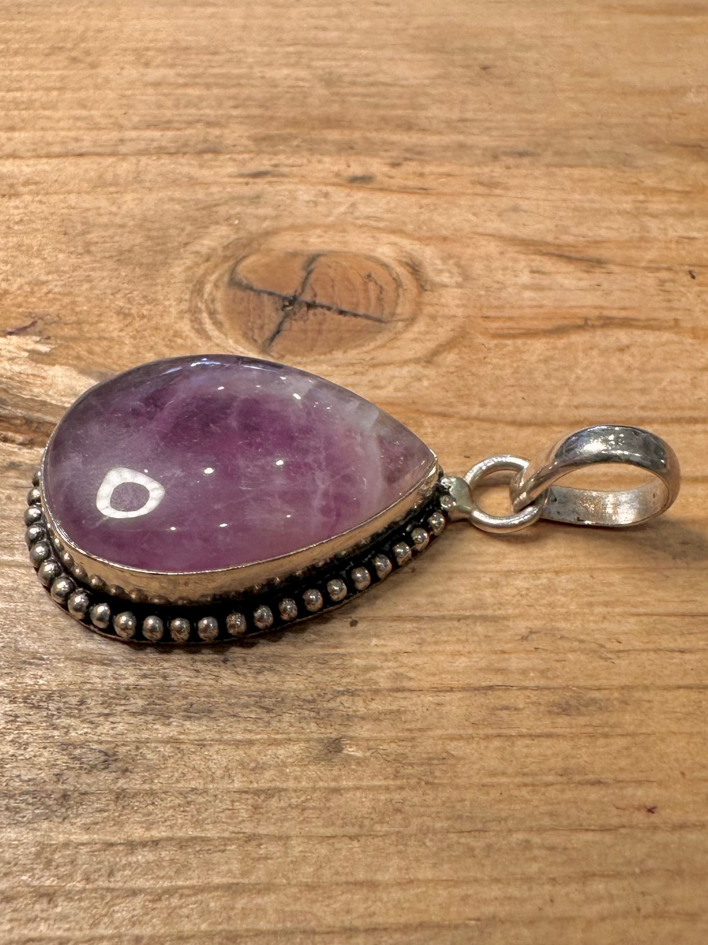 Vintage Amethyst Boho 925 Silver Pendant