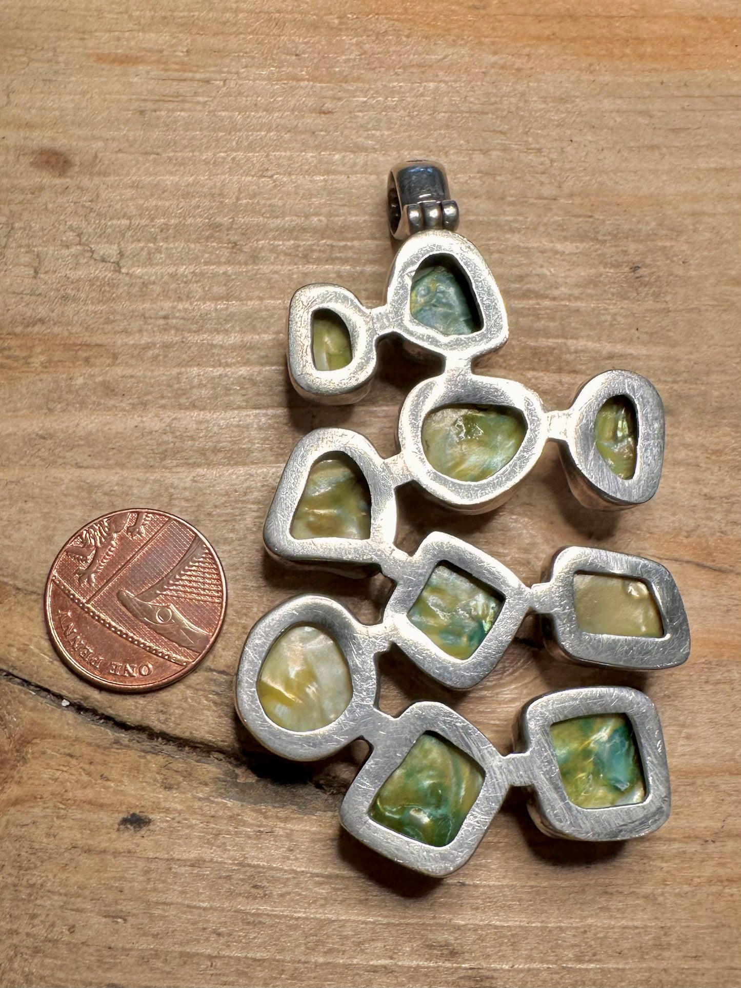 Abstract Large Pearls 925 Silver Pendant