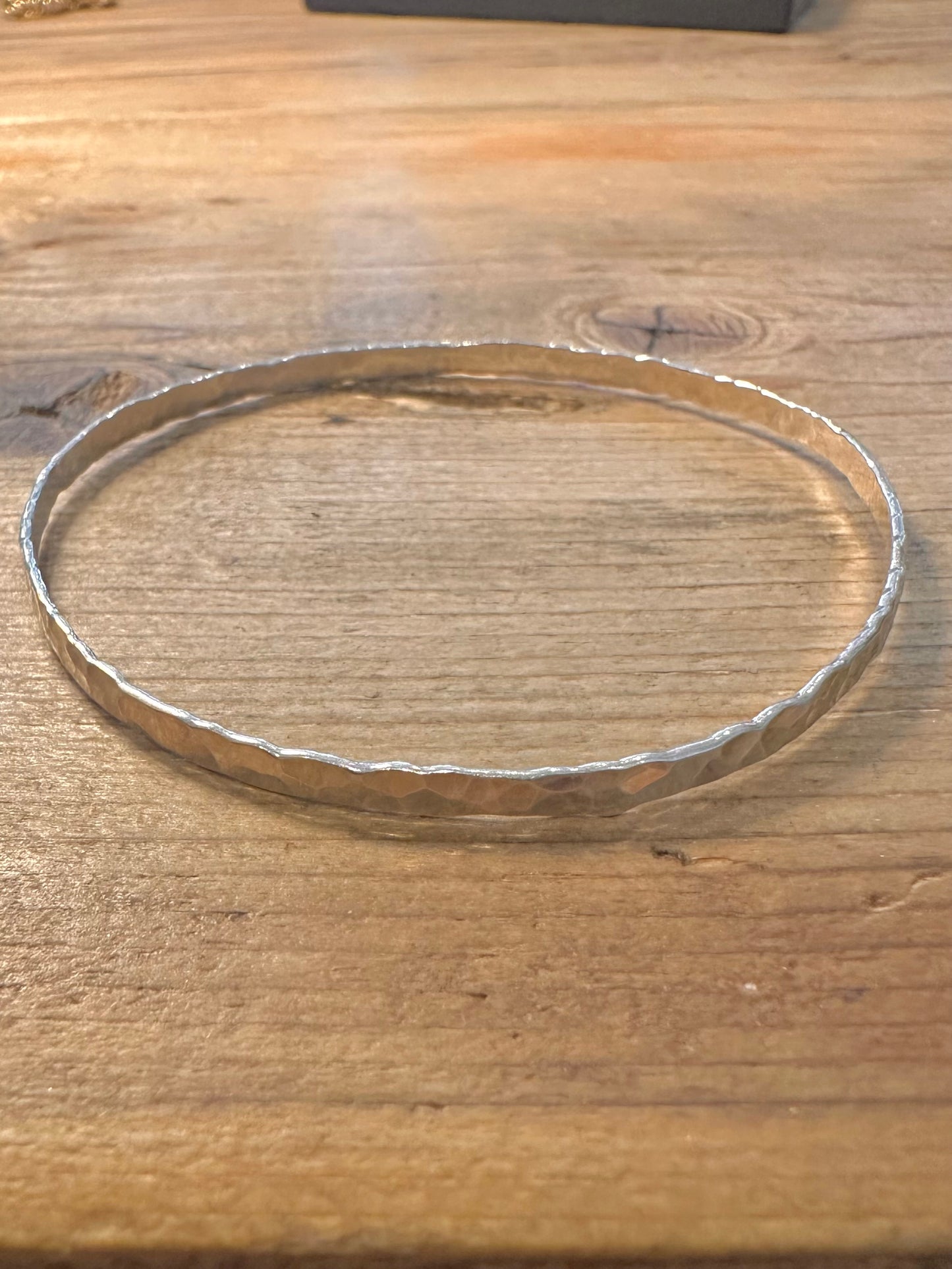 Vintage Hammered 925 Silver Bangle