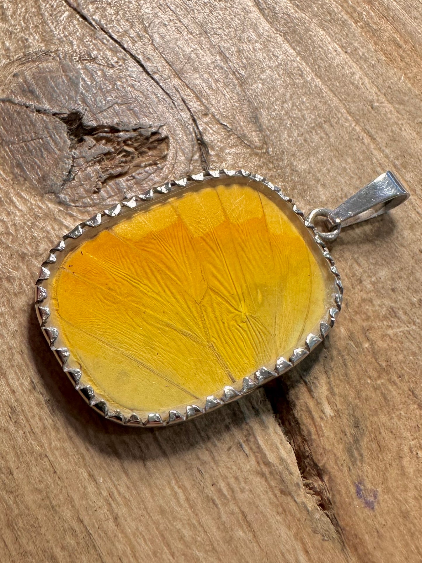 Abstract Yellow 925 Silver Pendant