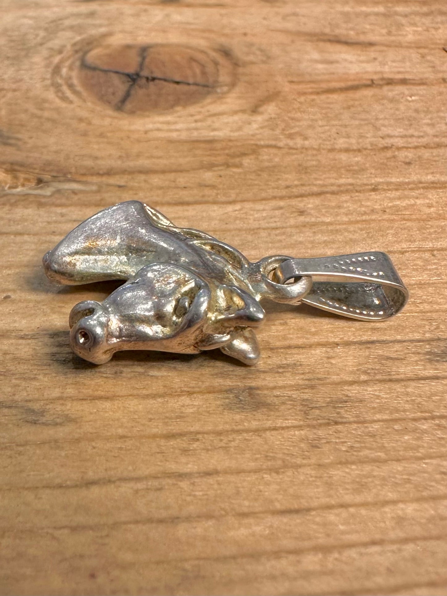 Vintage Horse Head 925 Silver Pendant