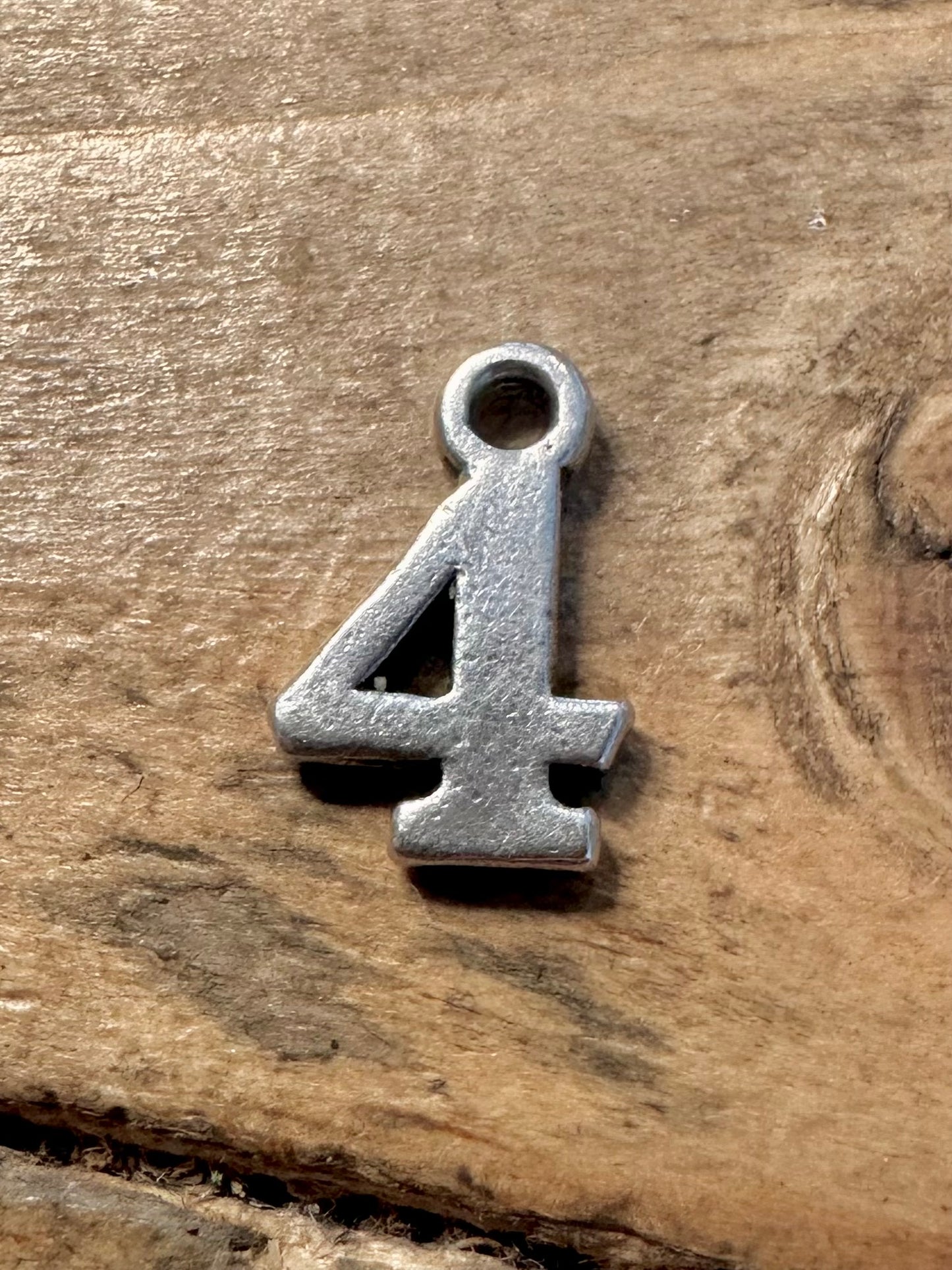 Vintage Number Four 925 Silver Charm Pendant