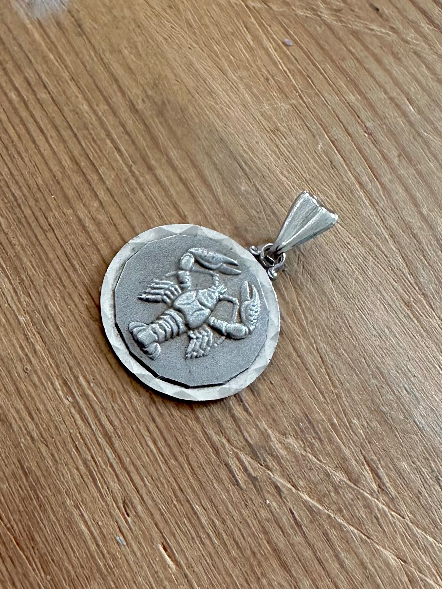 Vintage 1976 Lobster Cancer 925 Silver Pendant