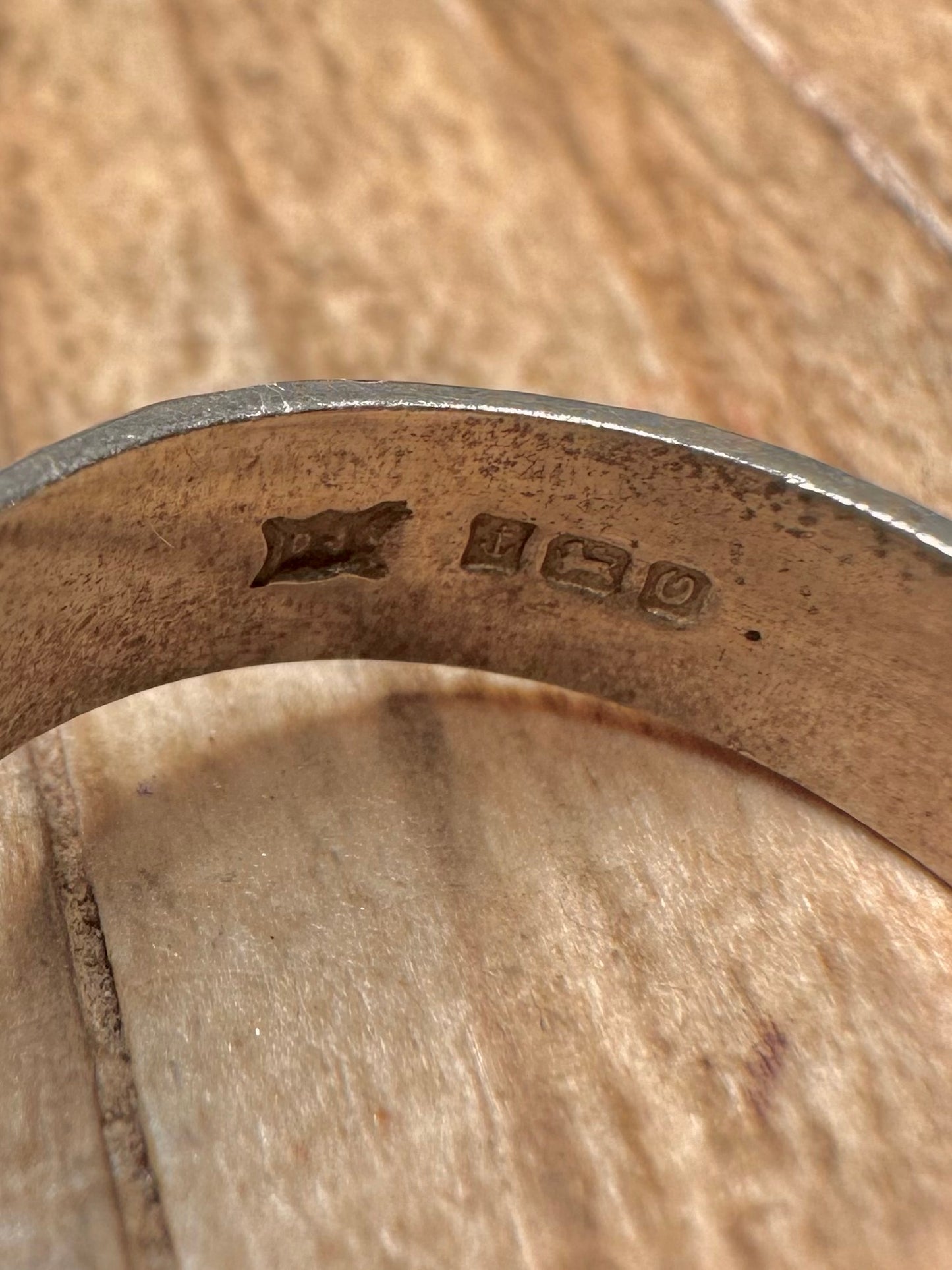 Vintage 1988 Buckle Textured 925 Sterling Silver Size M Ring