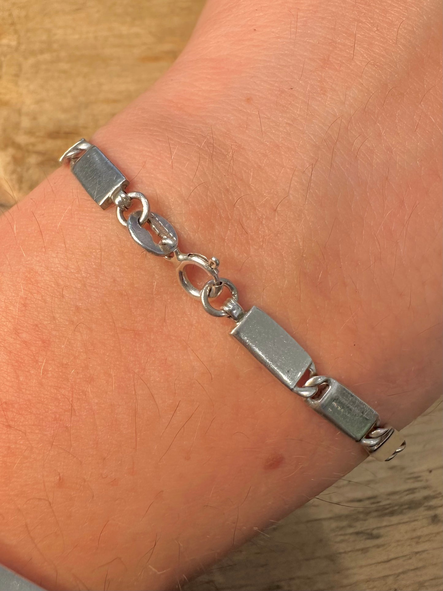 Vintage Bar Link 925 Silver 7.4 inch Bracelet