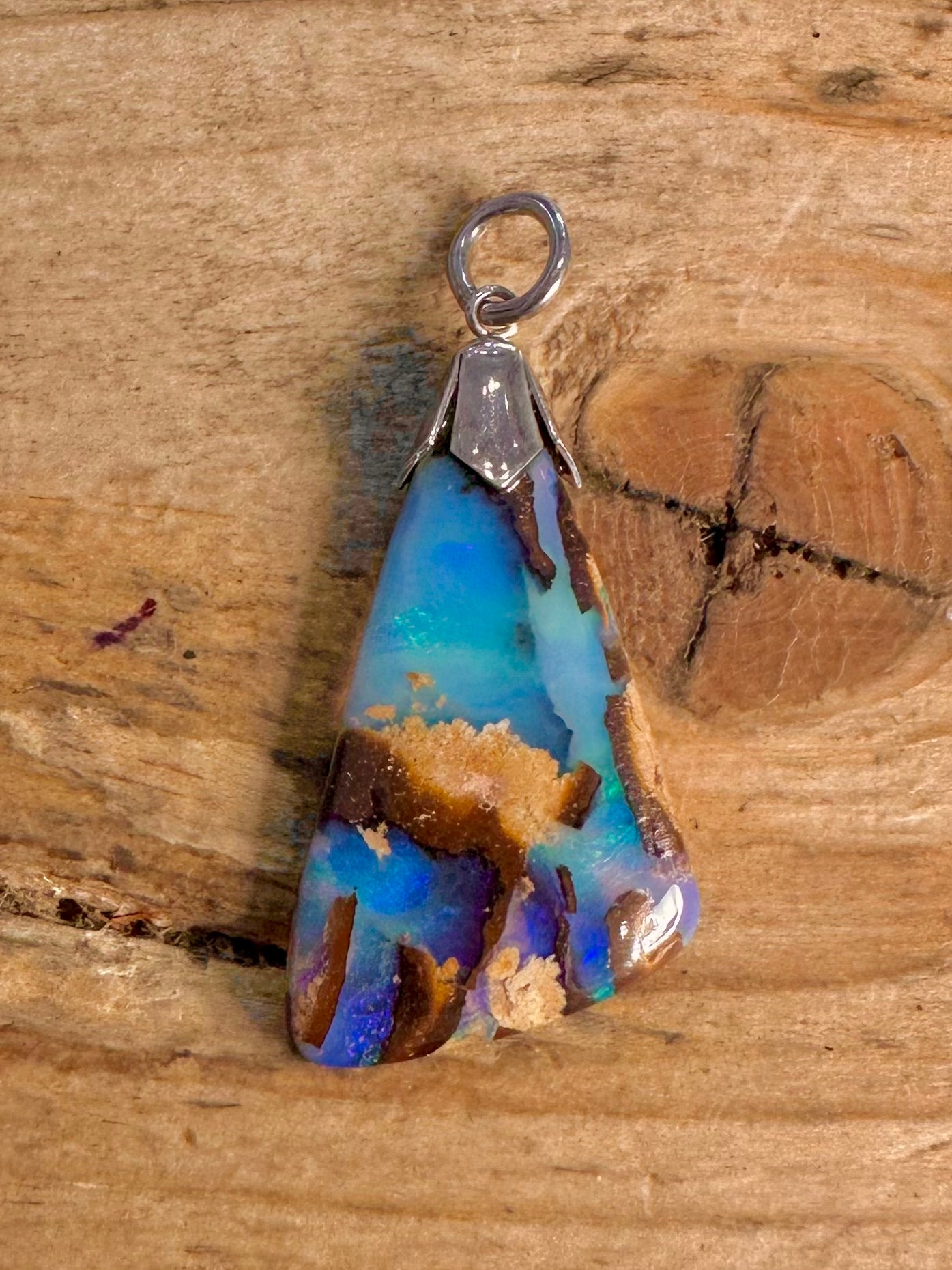 Australia Boulder Opal 925 Silver Pendant