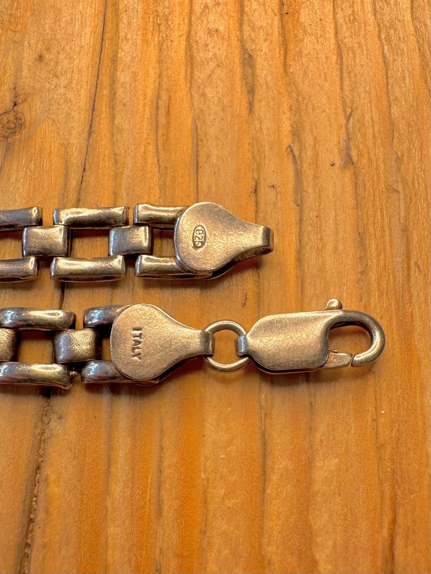 Vintage Box Link 925 Silver 7.5 inch Bracelet