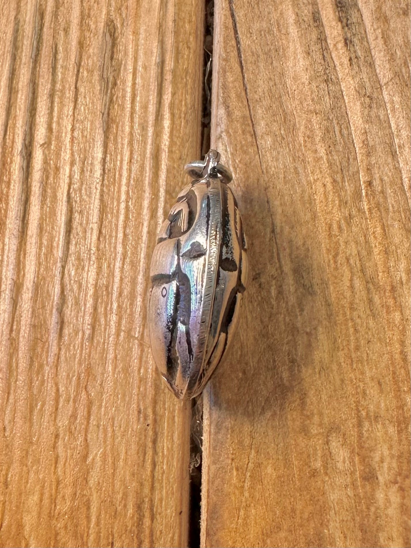 Vintage Skarabäus Zweiseitiger 925er Sterling-Anhänger