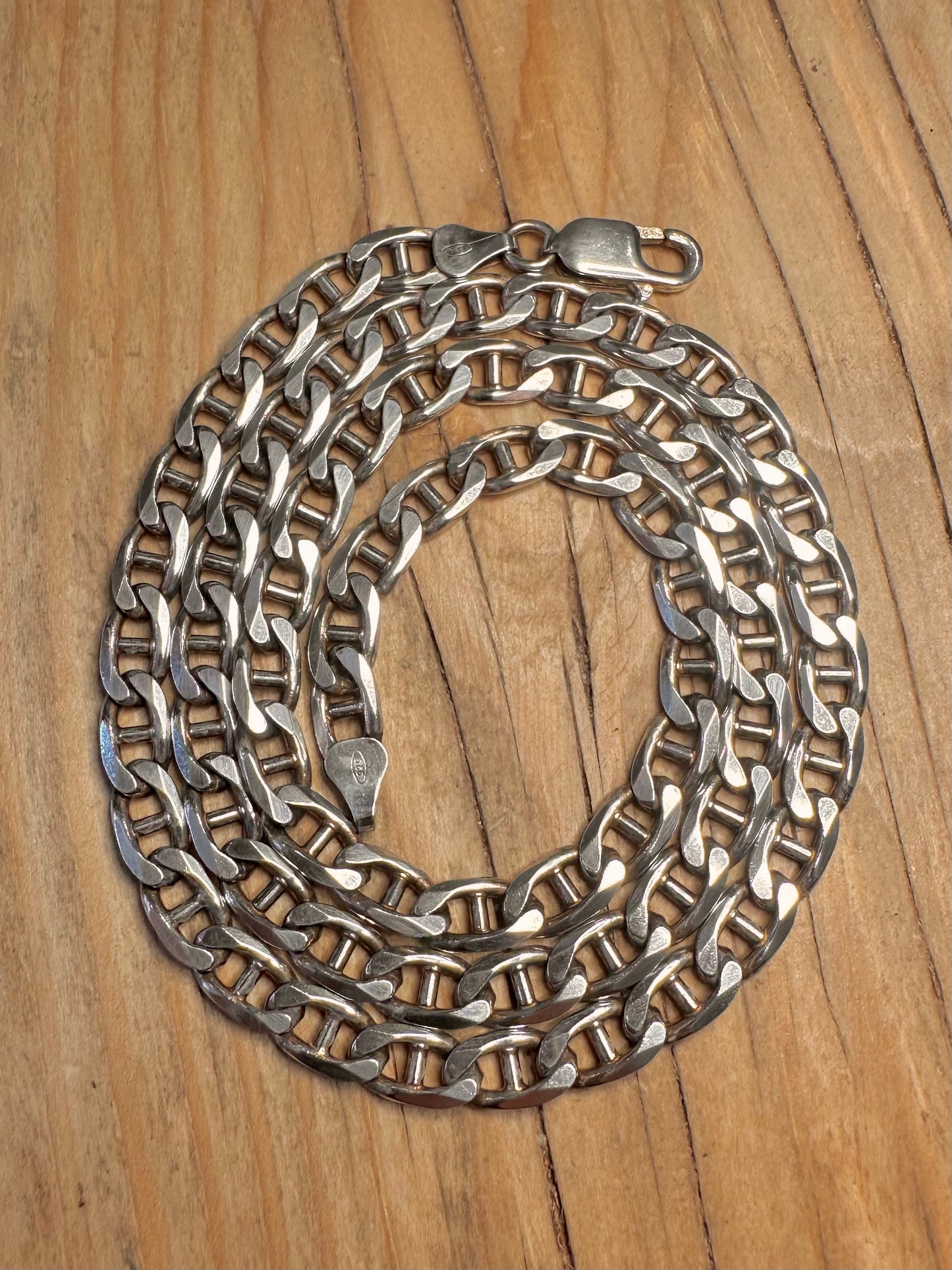 Vintage Mariner Link Italy 925 Sterling Silver 24 inch Necklace