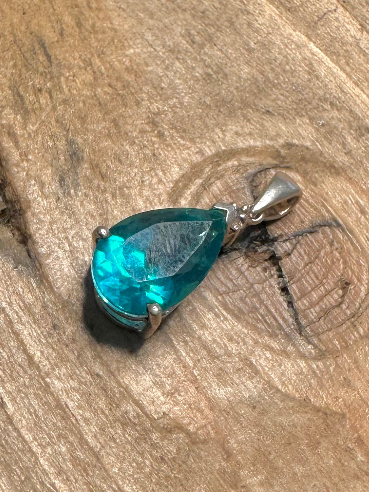 Vintage Blue Topaz 925 Silver Pendant