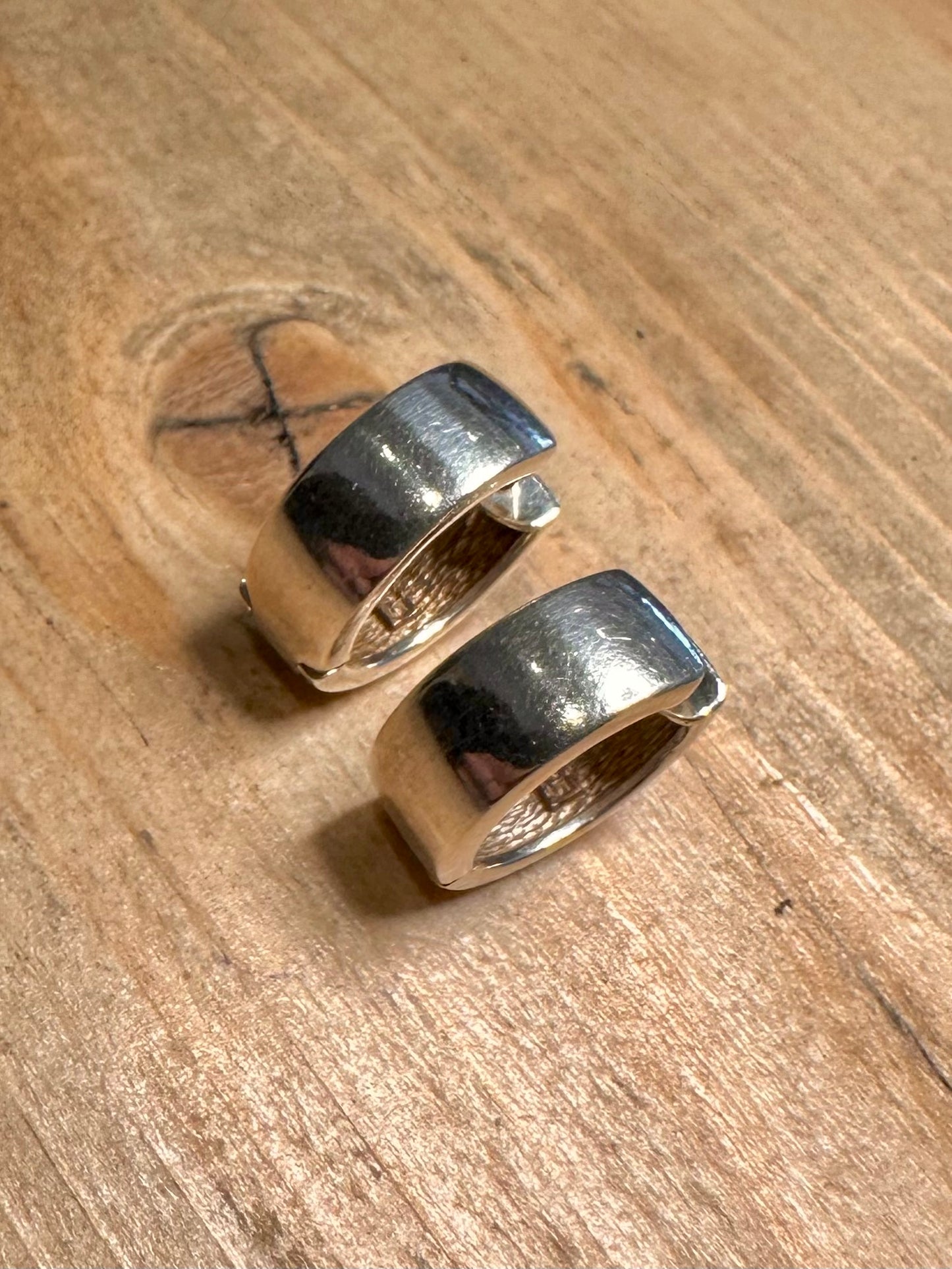 Modern Chunky Hoops 925 Silver Earrings