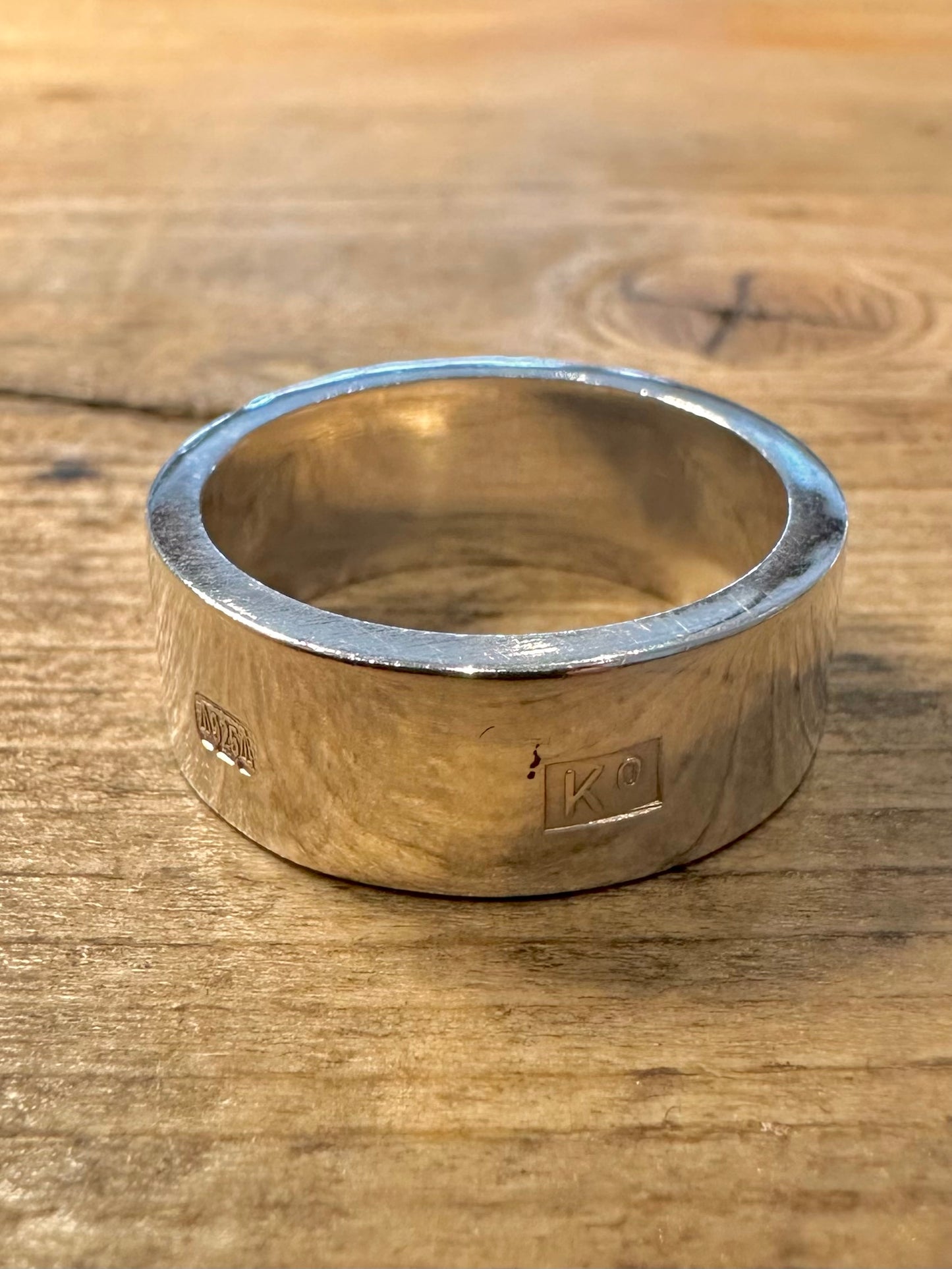 Modern 2000 Hallmarked Band 925 Silver Size U Ring