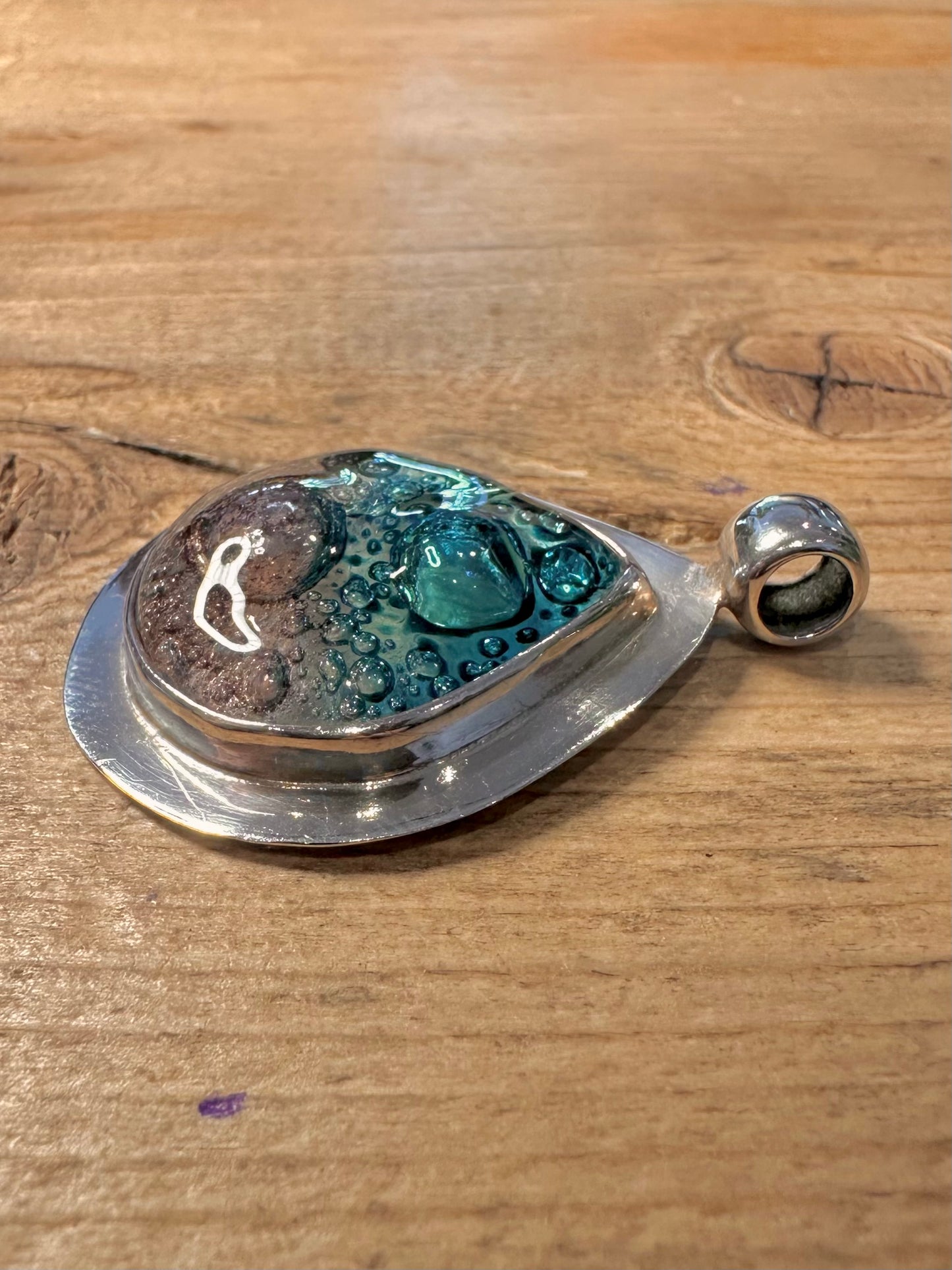 Modern Glass Bubble 925 Silver Pendant