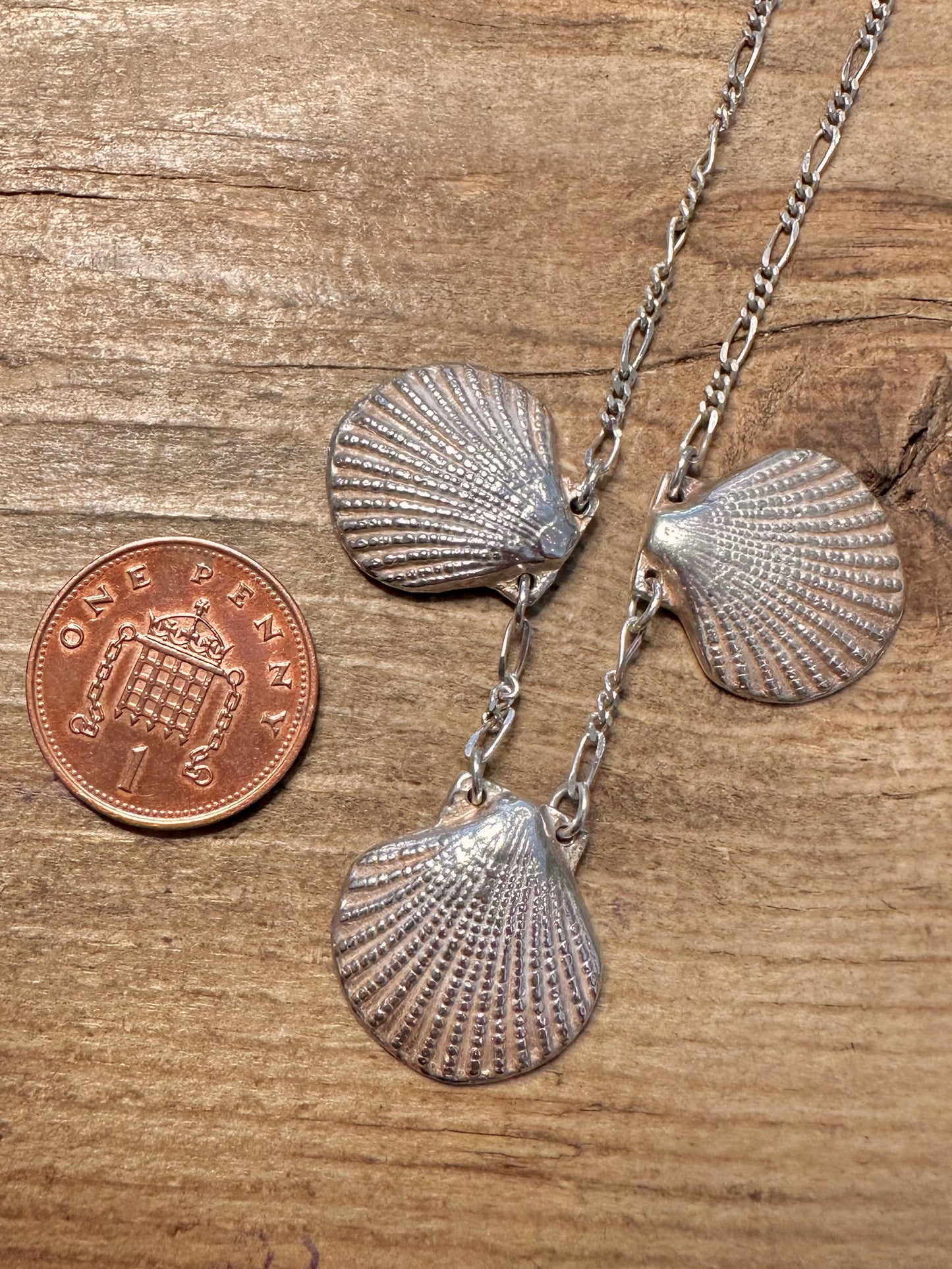 Vintage Shell Figaro 925 Silver 15.3 inch Necklace