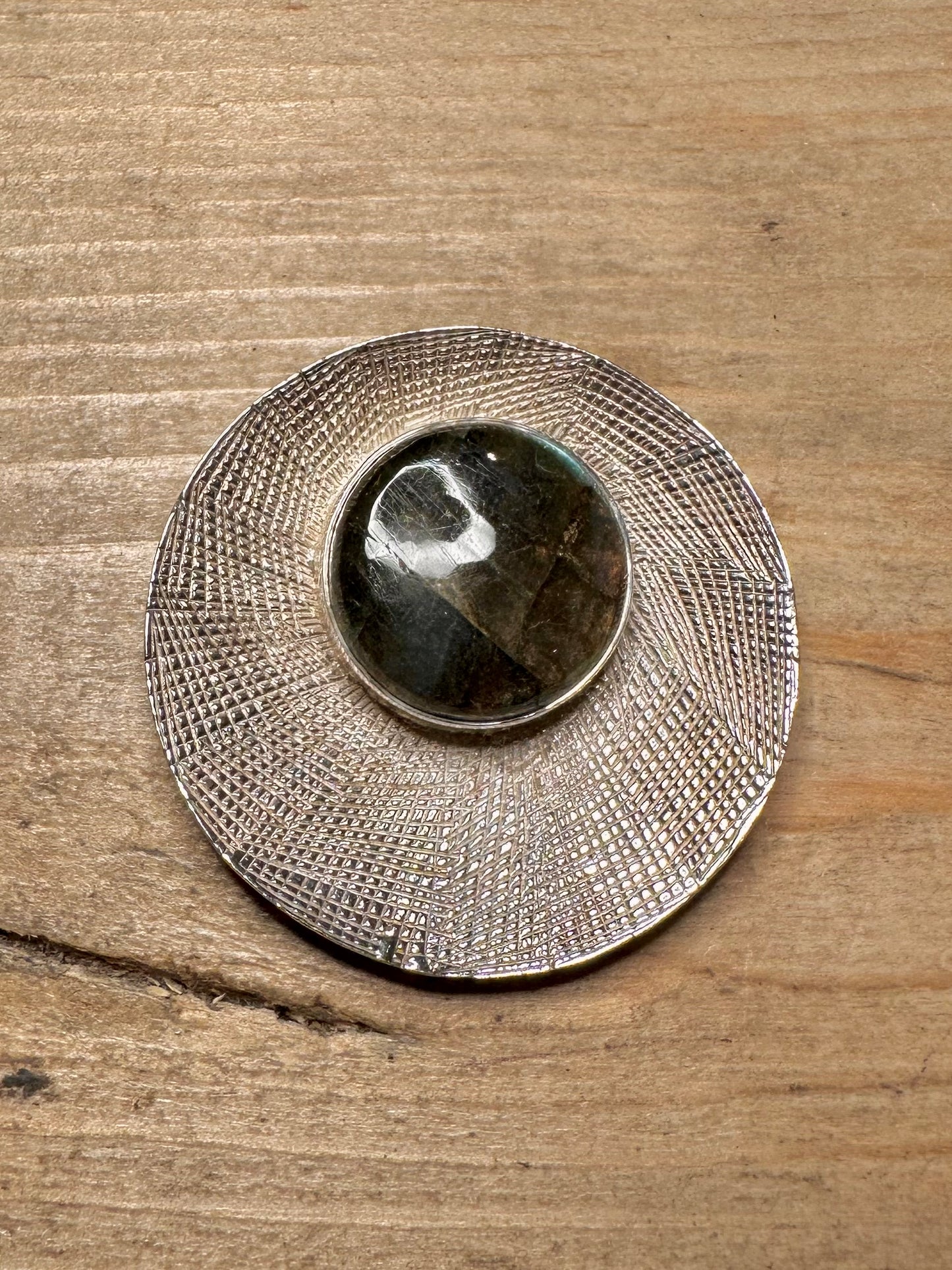 Abstract Labradorite Textured 925 Silver Pendant