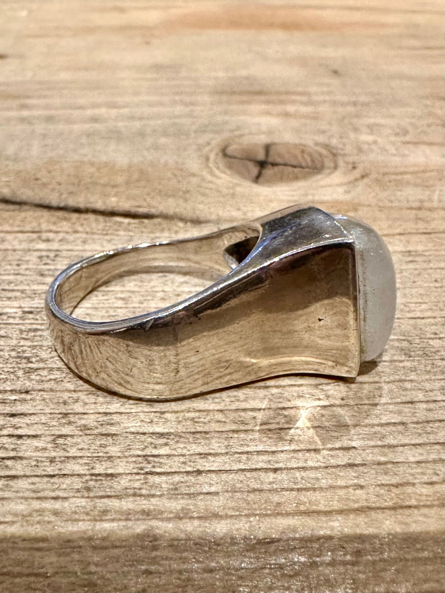 Abstract Moonstone Shape 925 Silver Size V Ring