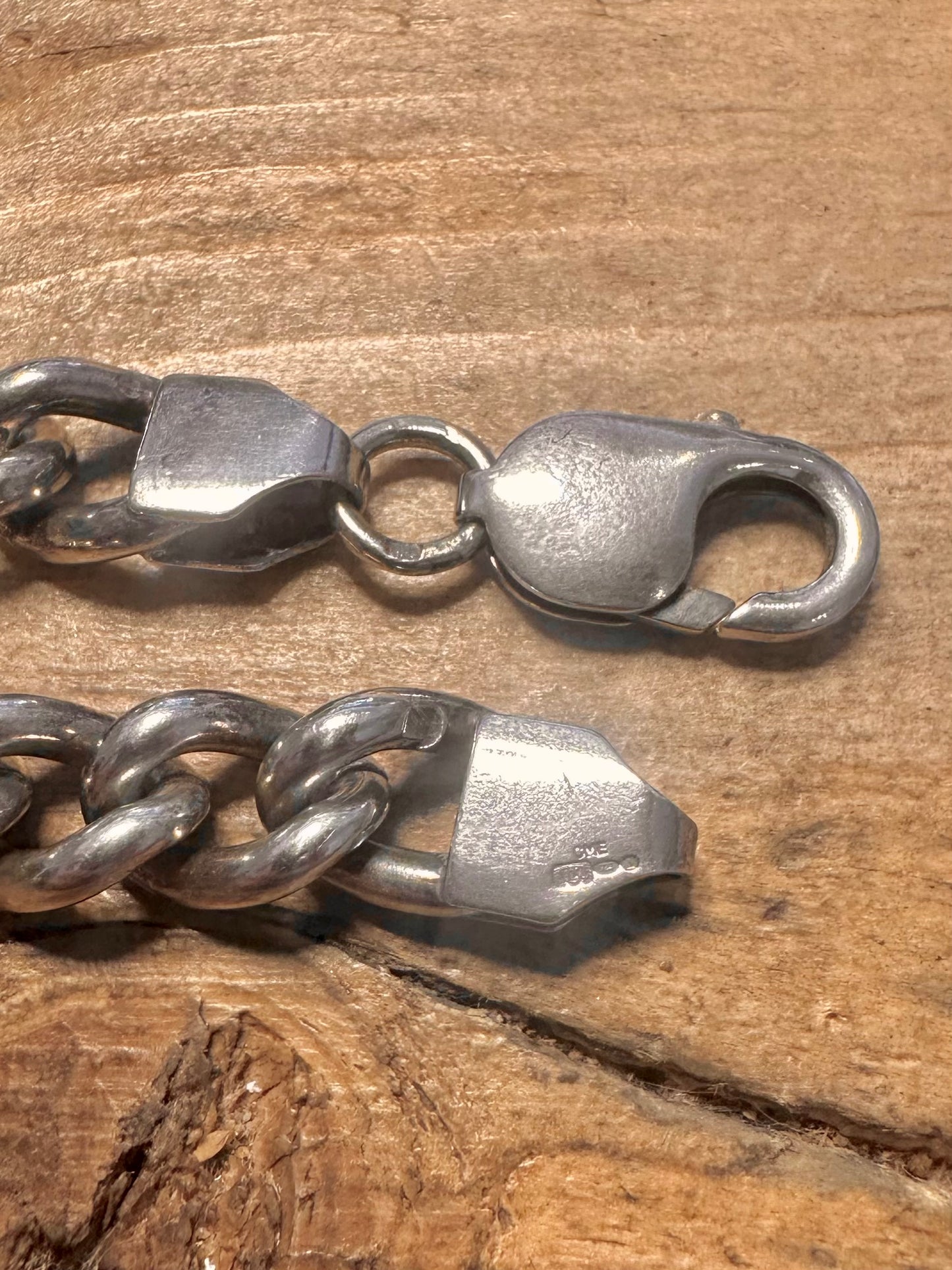 Vintage Chunky Curb Chain 925 Silver 20 inch Necklace