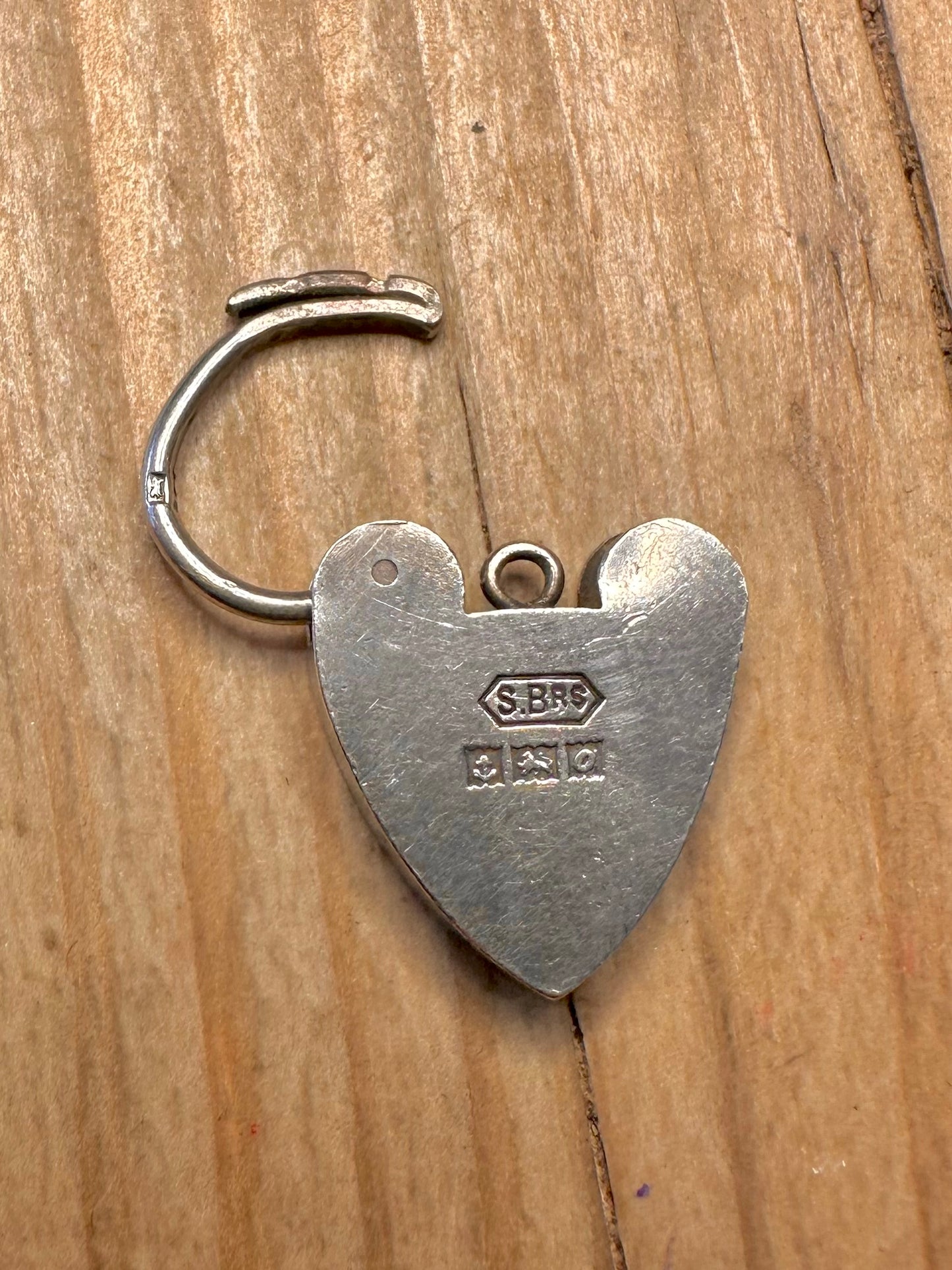 Vintage 1963 Heart Padlock 925 Sterling Silver Pendant