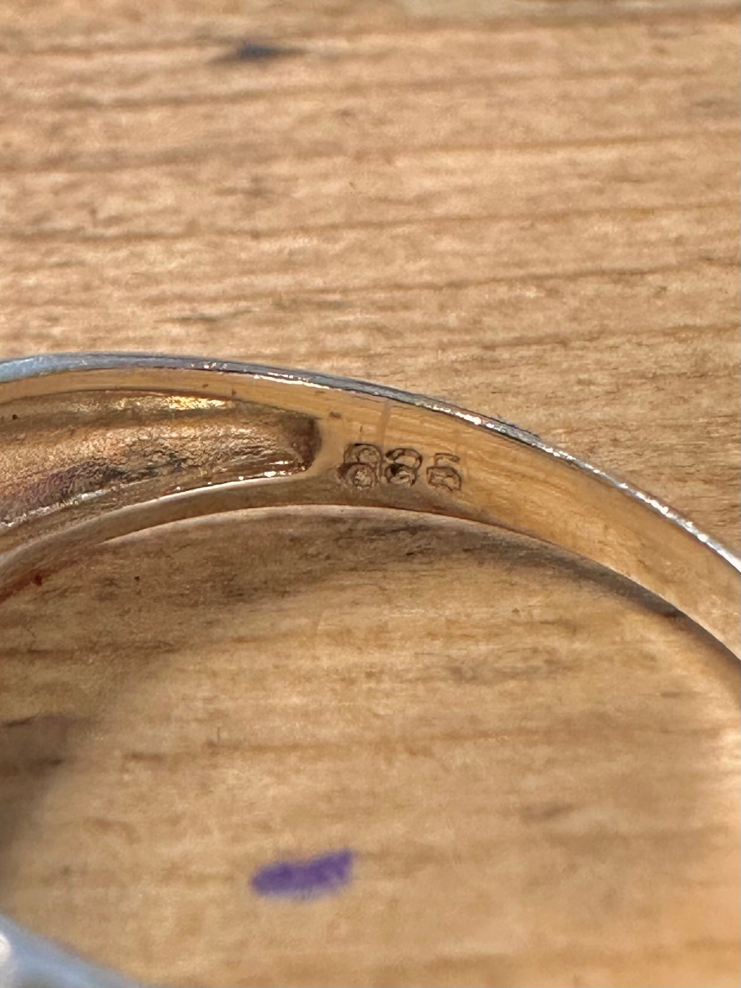 Vintage Jade 925 Silver Size Q Ring