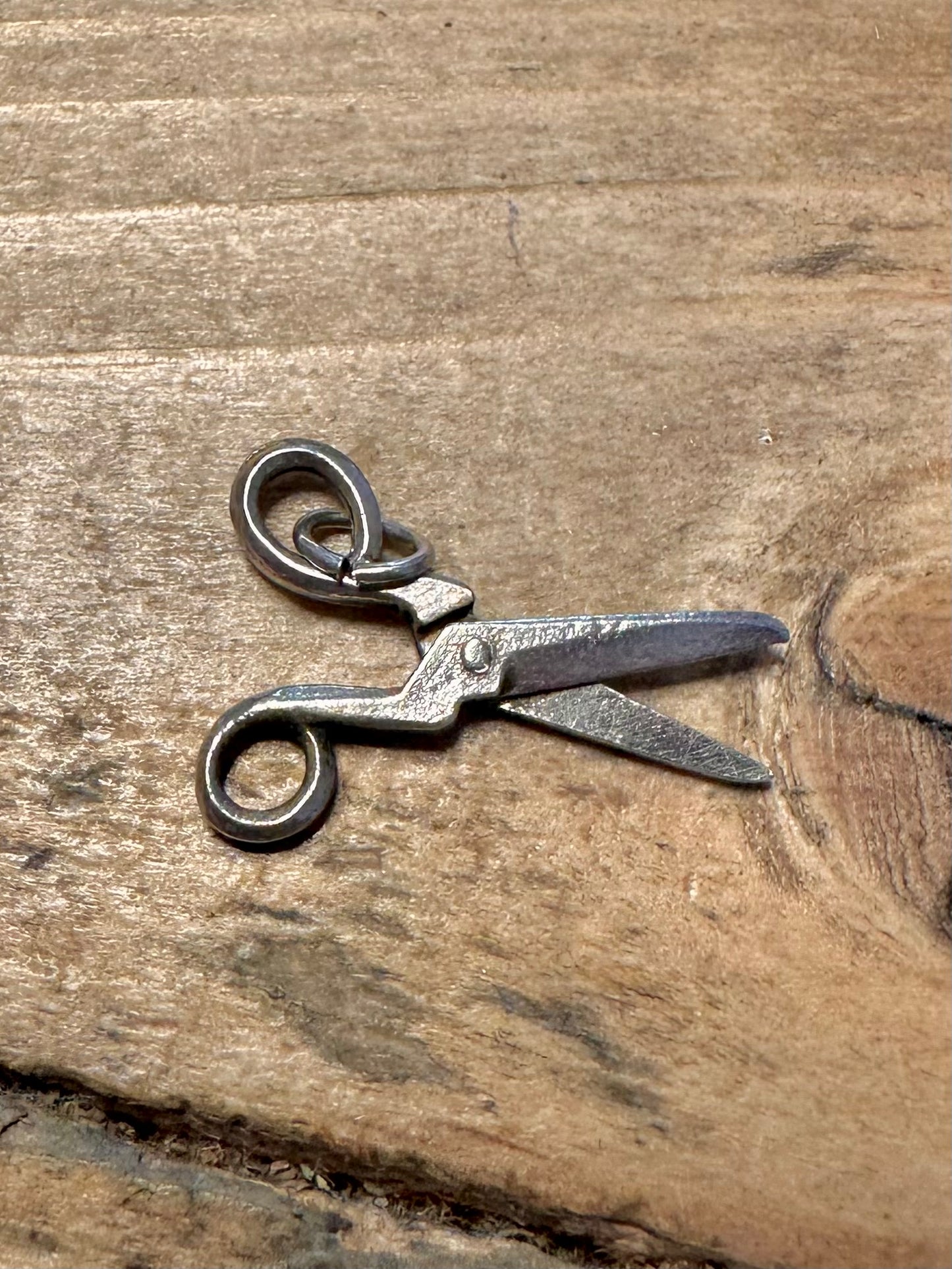 Vintage Articulated Scissors 925 Silver Charm Pendant