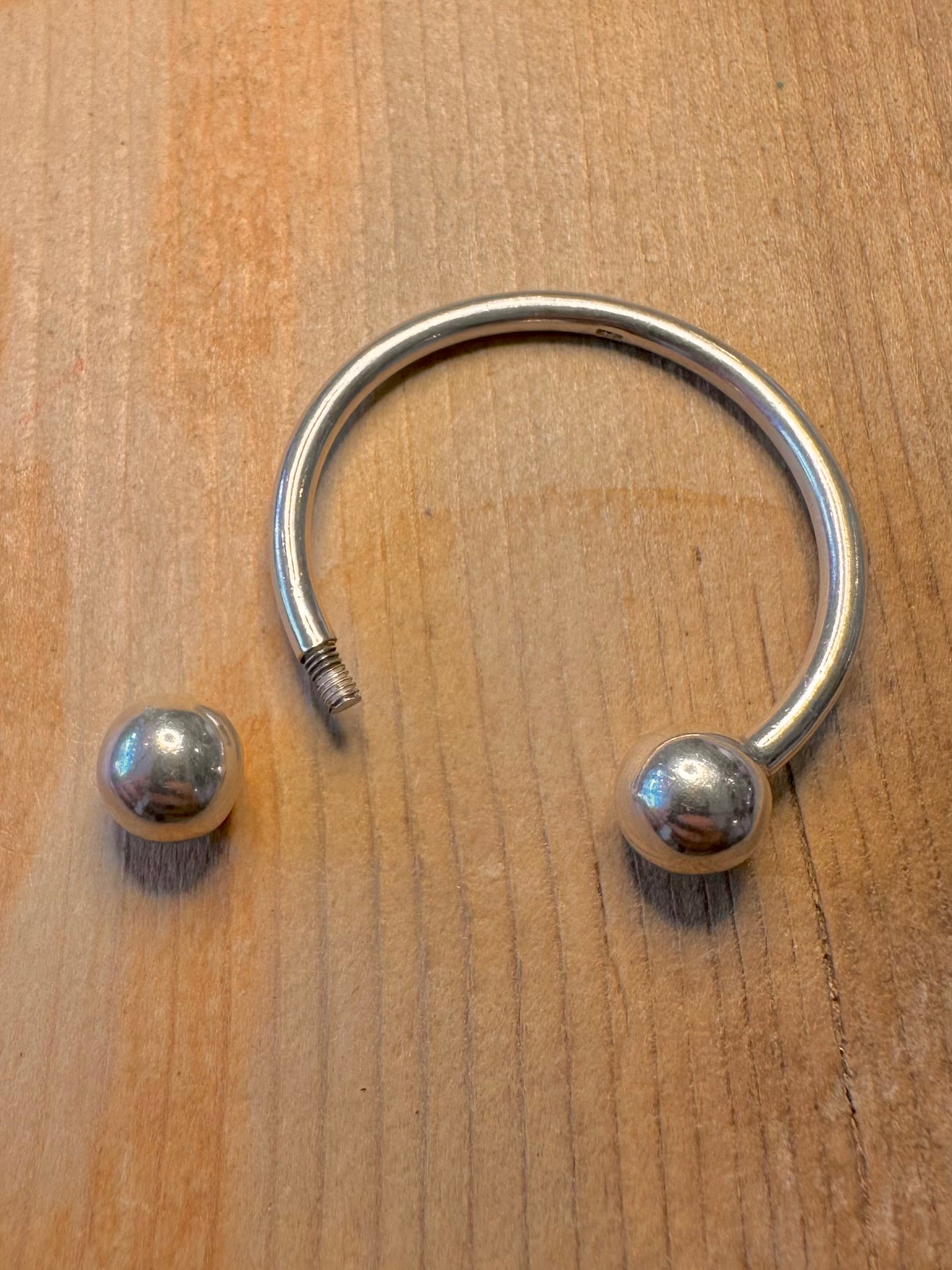 Vintage Tiffany Style Key Ring 925 Silver Pendant