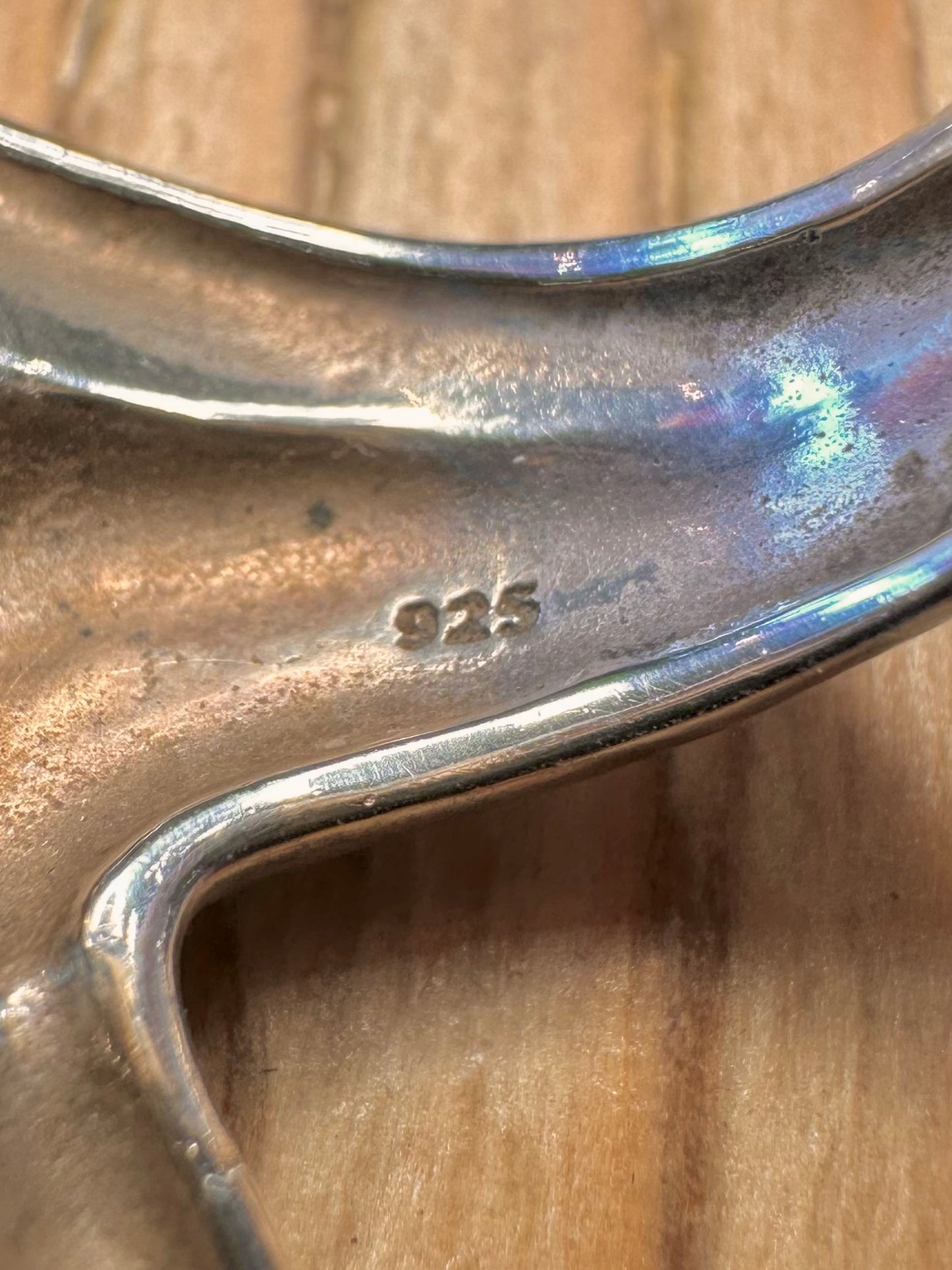 Abstract Wavy 925 Sterling Silver Size O Ring